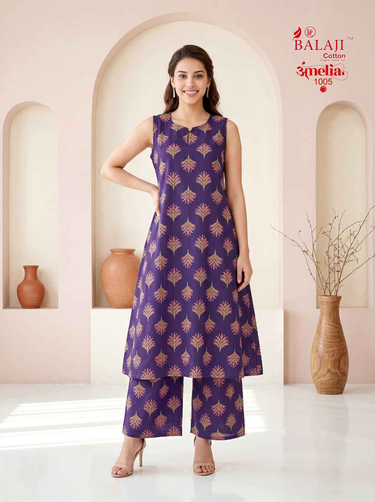 Balaji Amelia Vol 1 Long Cotton Co Ord Set _ Wholesale Price ( 8 Pcs Catalog )
