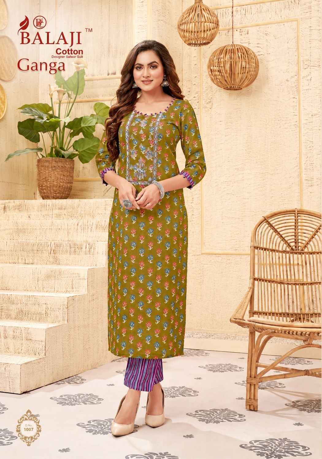 Balaji Ganga Vol 1 Long Cotton Kurti Set _ Wholesale Factory Rate ( 12 Pcs Catalog )