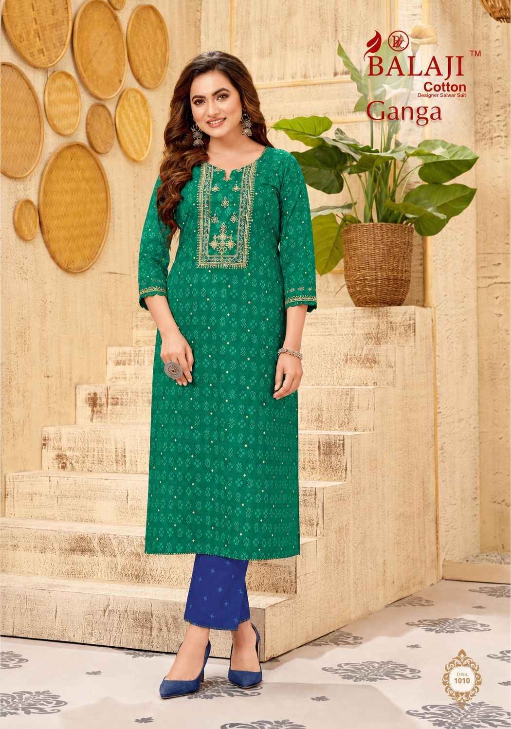 Balaji Ganga Vol 1 Long Cotton Kurti Set _ Wholesale Factory Rate ( 12 Pcs Catalog )