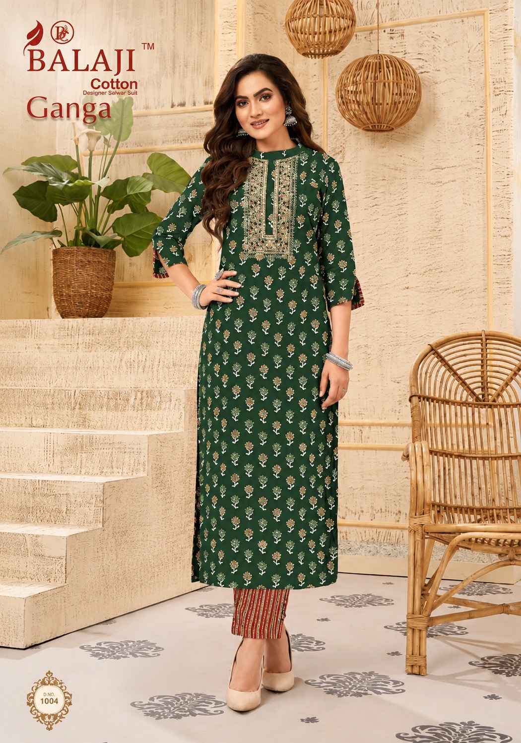 Balaji Ganga Vol 1 Long Cotton Kurti Set _ Wholesale Factory Rate ( 12 Pcs Catalog )