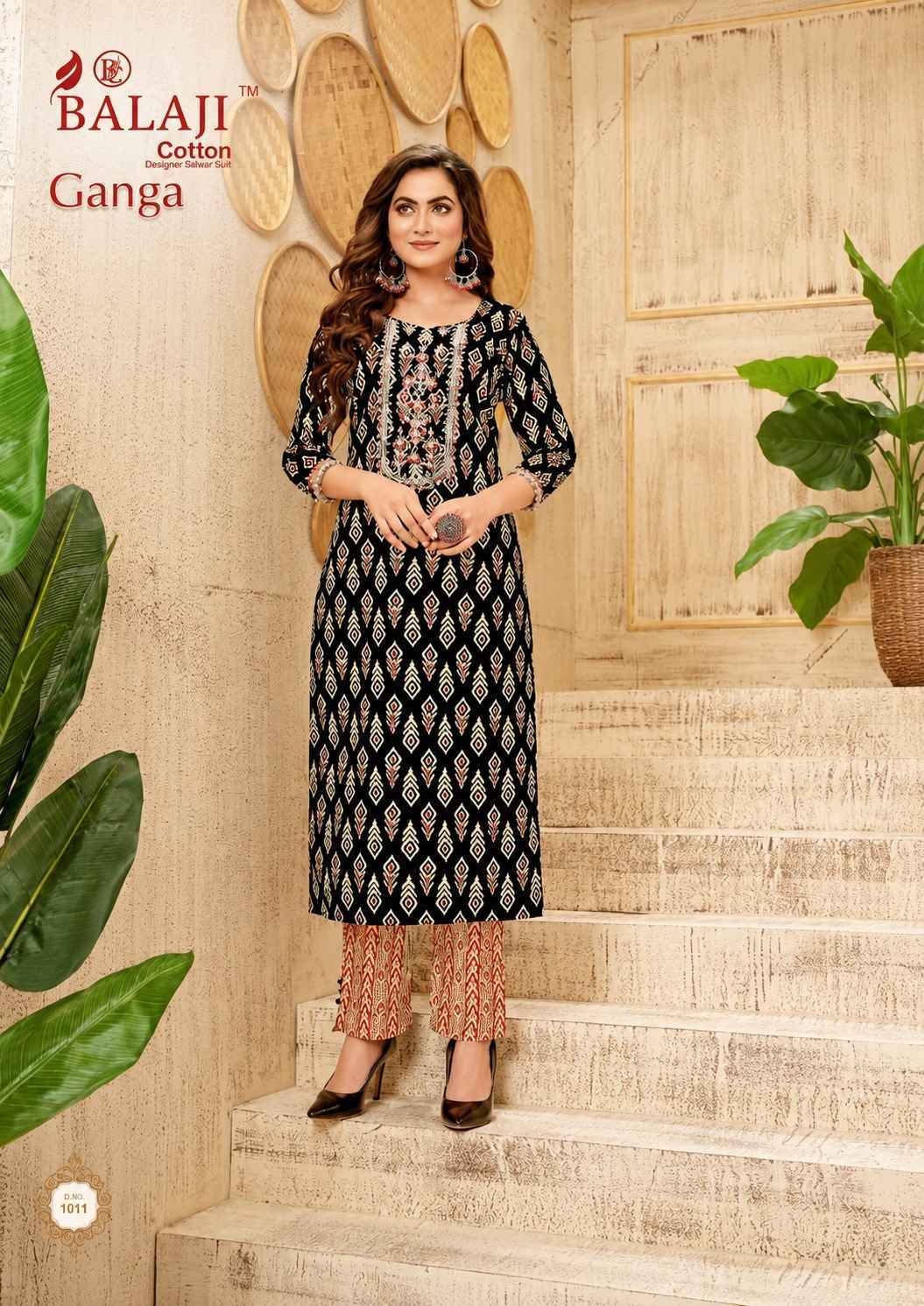 Balaji Ganga Vol 1 Long Cotton Kurti Set _ Wholesale Factory Rate ( 12 Pcs Catalog )