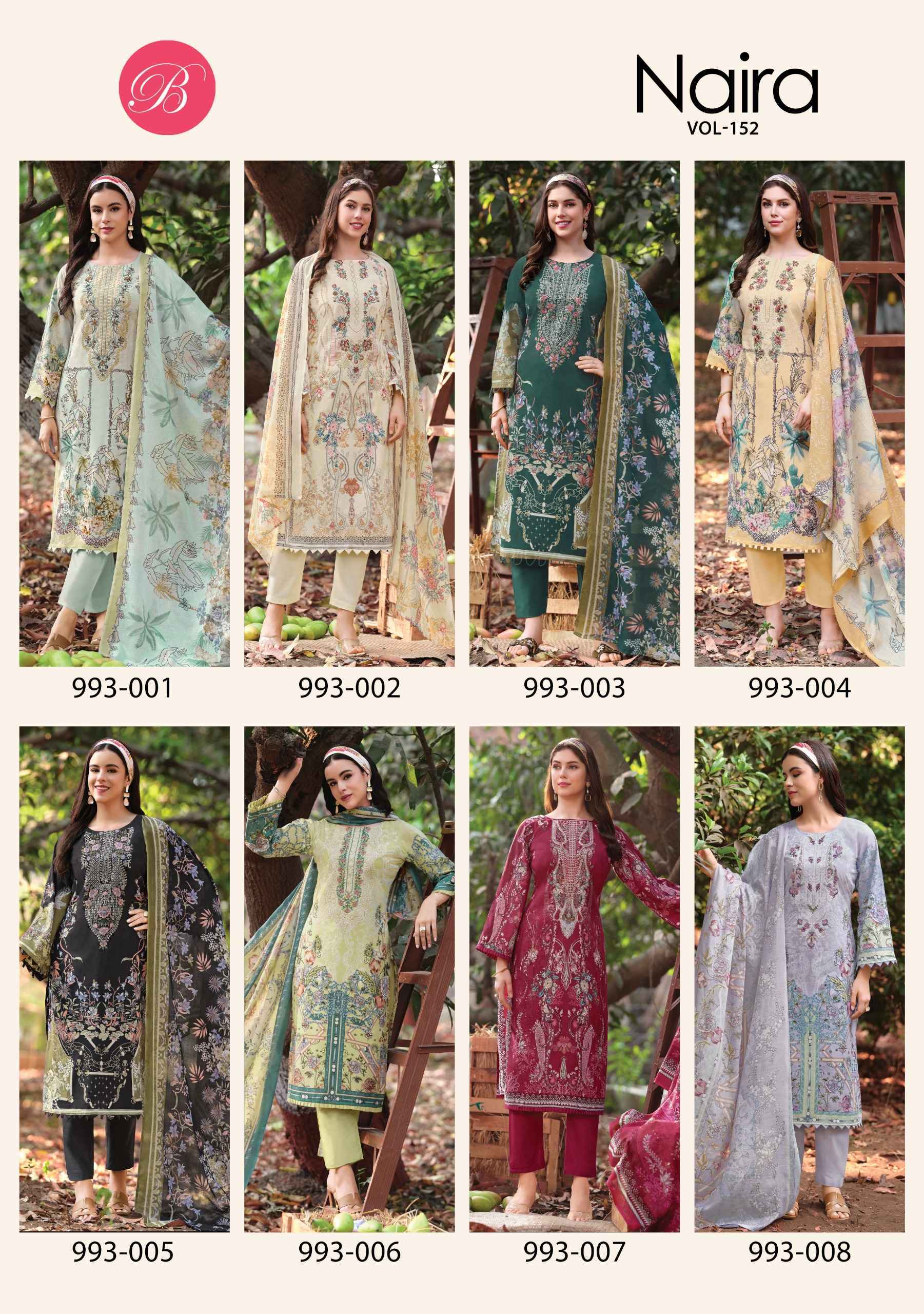 Belliza Naira Vol 152 Cotton Dress Material Wholesale Price ( 8 Pcs Catalogue )