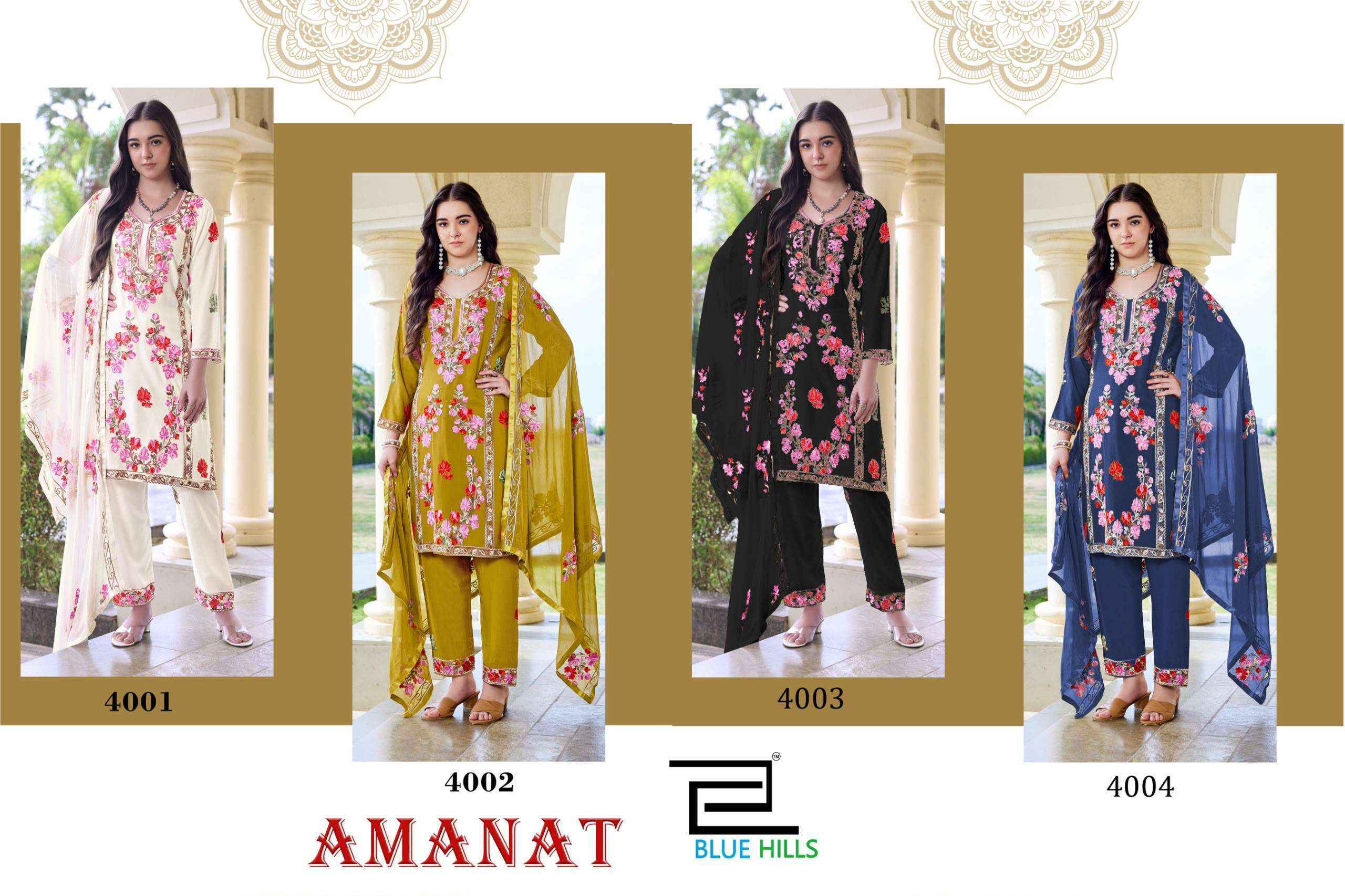Blue Hills Amanat Rayon Kurti Combo Collection _ Wholesale Factory Rate ( 4 Pcs Catalog )