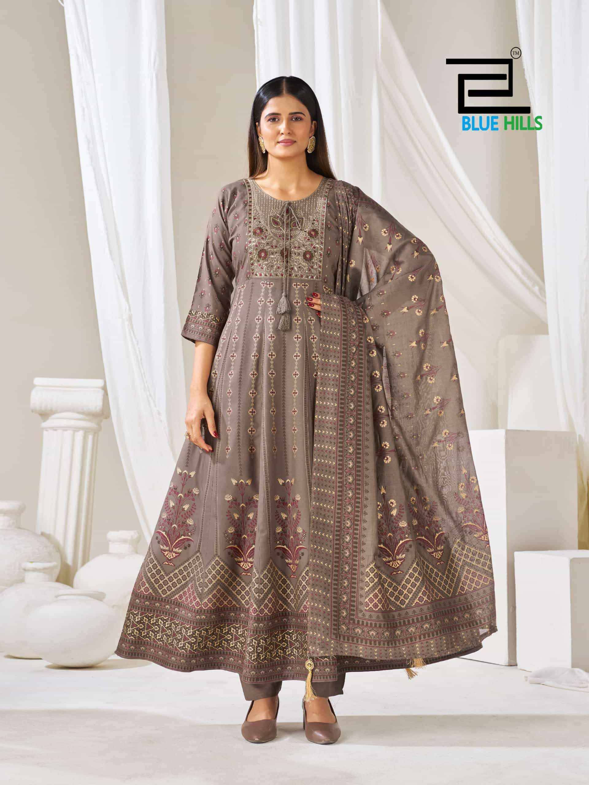 Blue Hills Huma Vol 5 Anarkali Wholesale Market Surat ( 6 Pcs Catalogue )