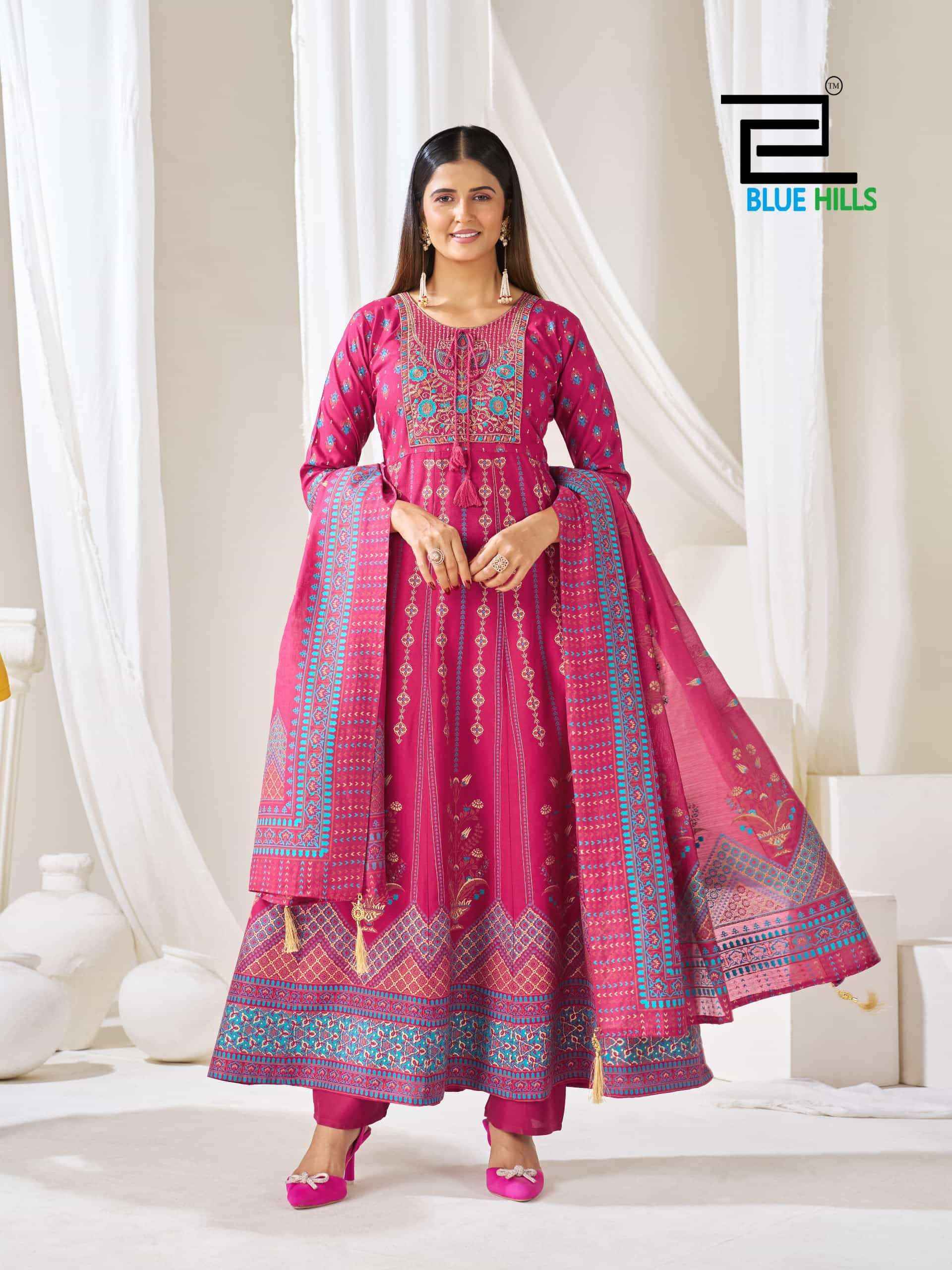 Blue Hills Huma Vol 5 Anarkali Wholesale Market Surat ( 6 Pcs Catalogue )