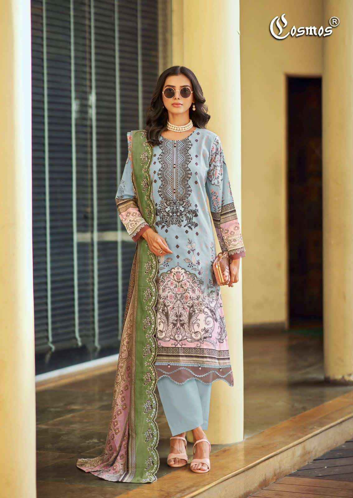 COSMOS FASHION NEEDLE WONDER VOL 5 LAWN COTTON SUIT ( 8 PCS CATALOGUE )