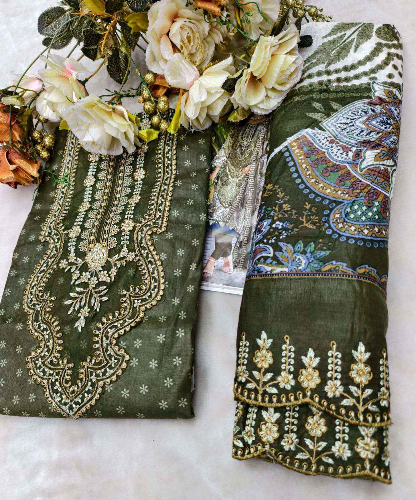 COSMOS FASHION NEEDLE WONDER VOL 5 LAWN COTTON SUIT ( 8 PCS CATALOGUE )