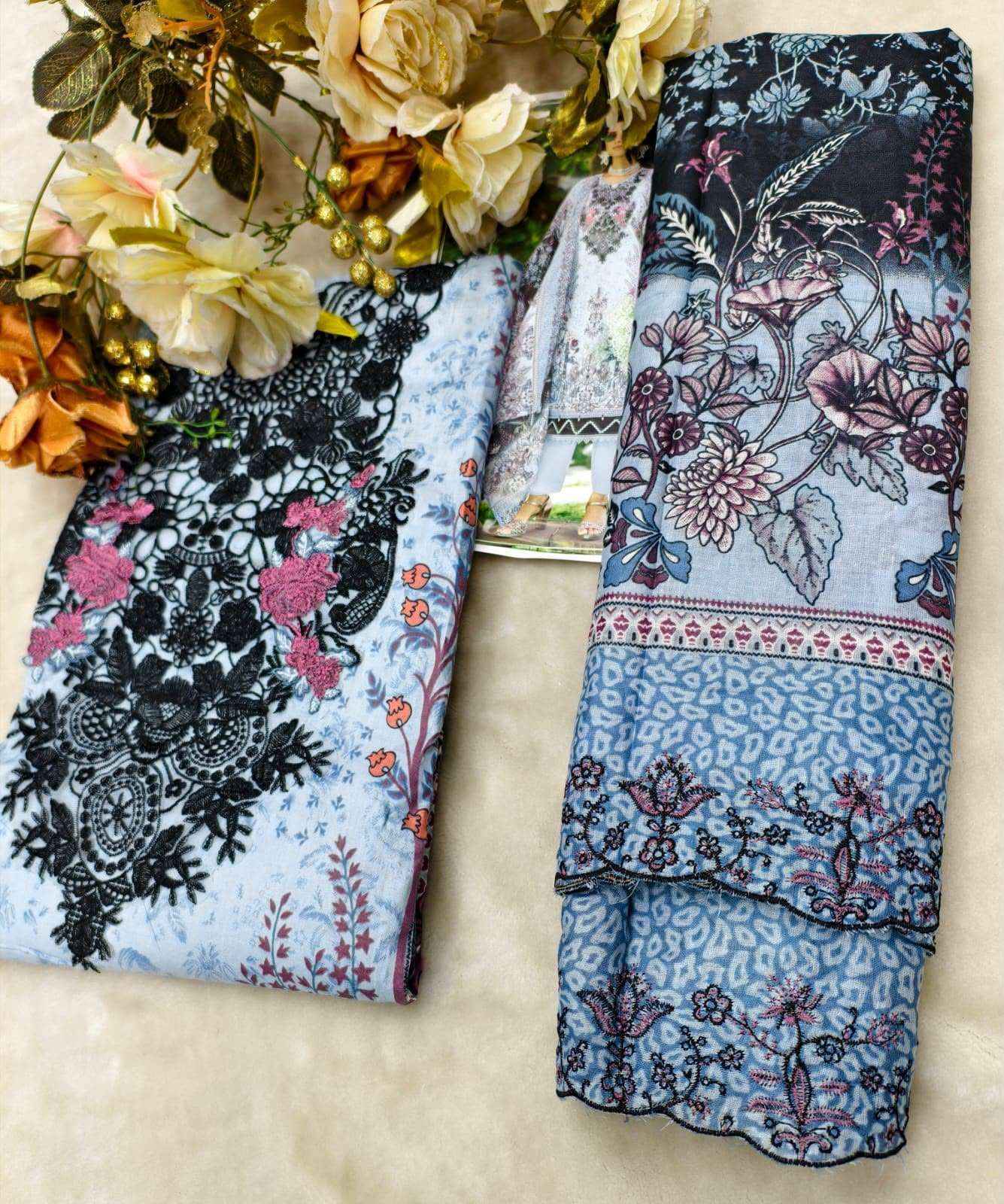 COSMOS FASHION NEEDLE WONDER VOL 5 LAWN COTTON SUIT ( 8 PCS CATALOGUE )