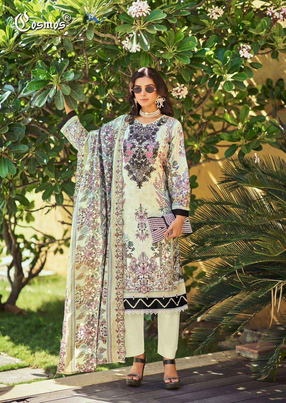 COSMOS FASHION NEEDLE WONDER VOL 5 LAWN COTTON SUIT ( 8 PCS CATALOGUE )