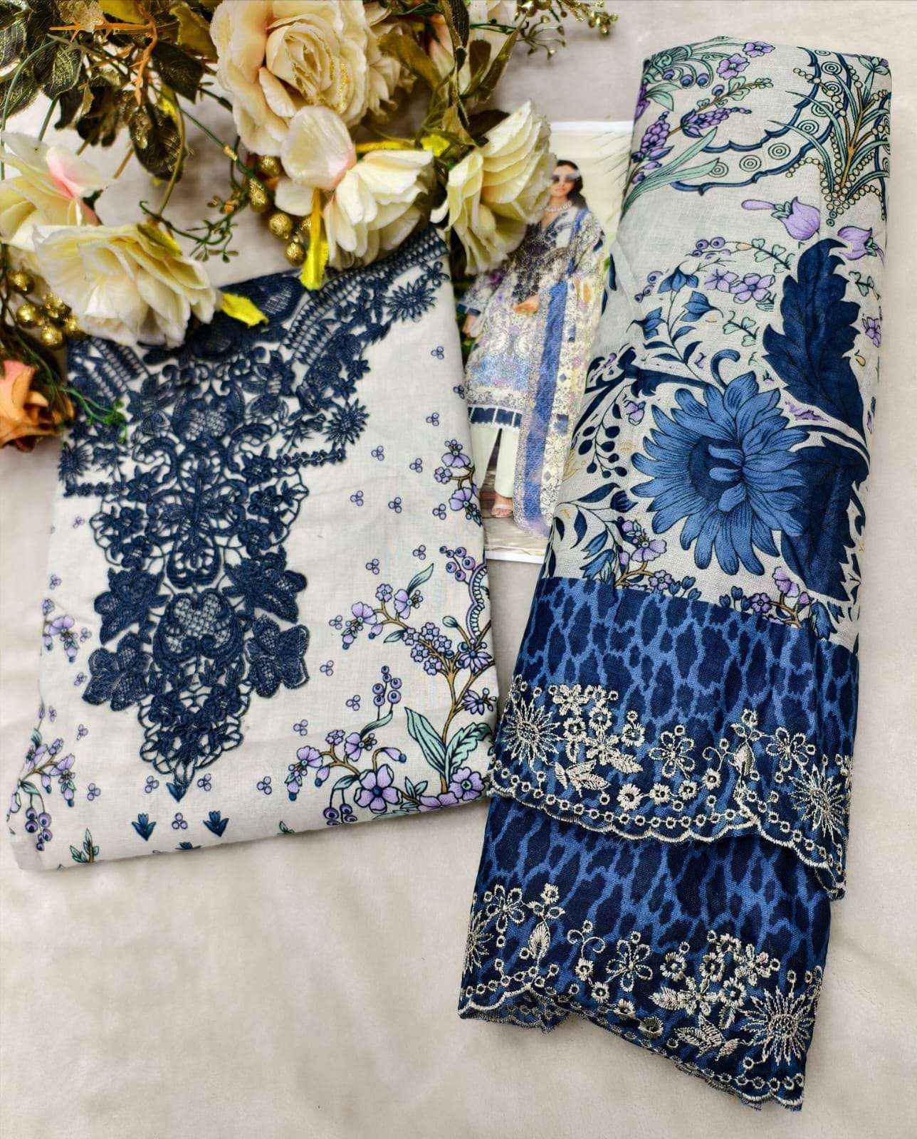COSMOS FASHION NEEDLE WONDER VOL 5 LAWN COTTON SUIT ( 8 PCS CATALOGUE )