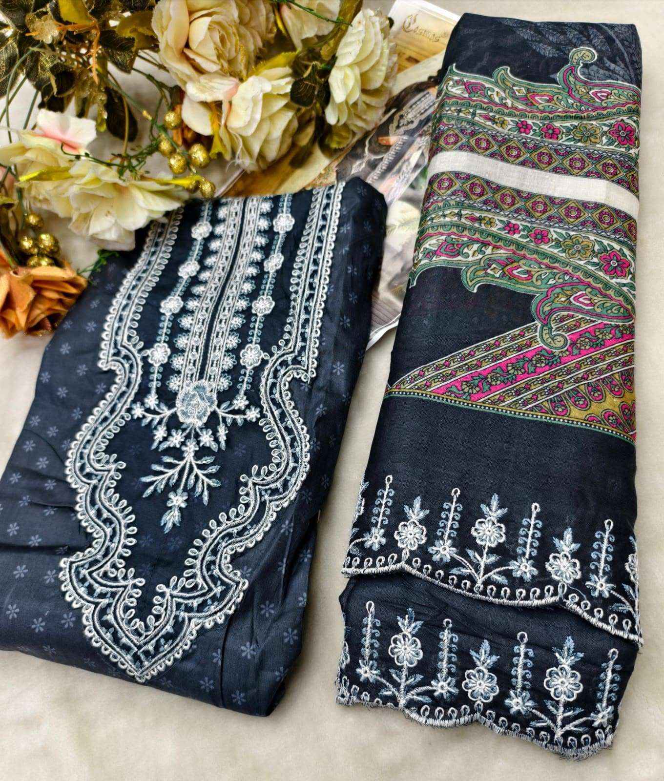 COSMOS FASHION NEEDLE WONDER VOL 5 LAWN COTTON SUIT ( 8 PCS CATALOGUE )
