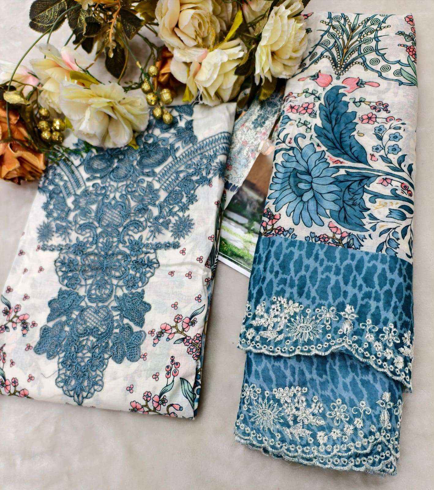 COSMOS FASHION NEEDLE WONDER VOL 5 LAWN COTTON SUIT ( 8 PCS CATALOGUE )