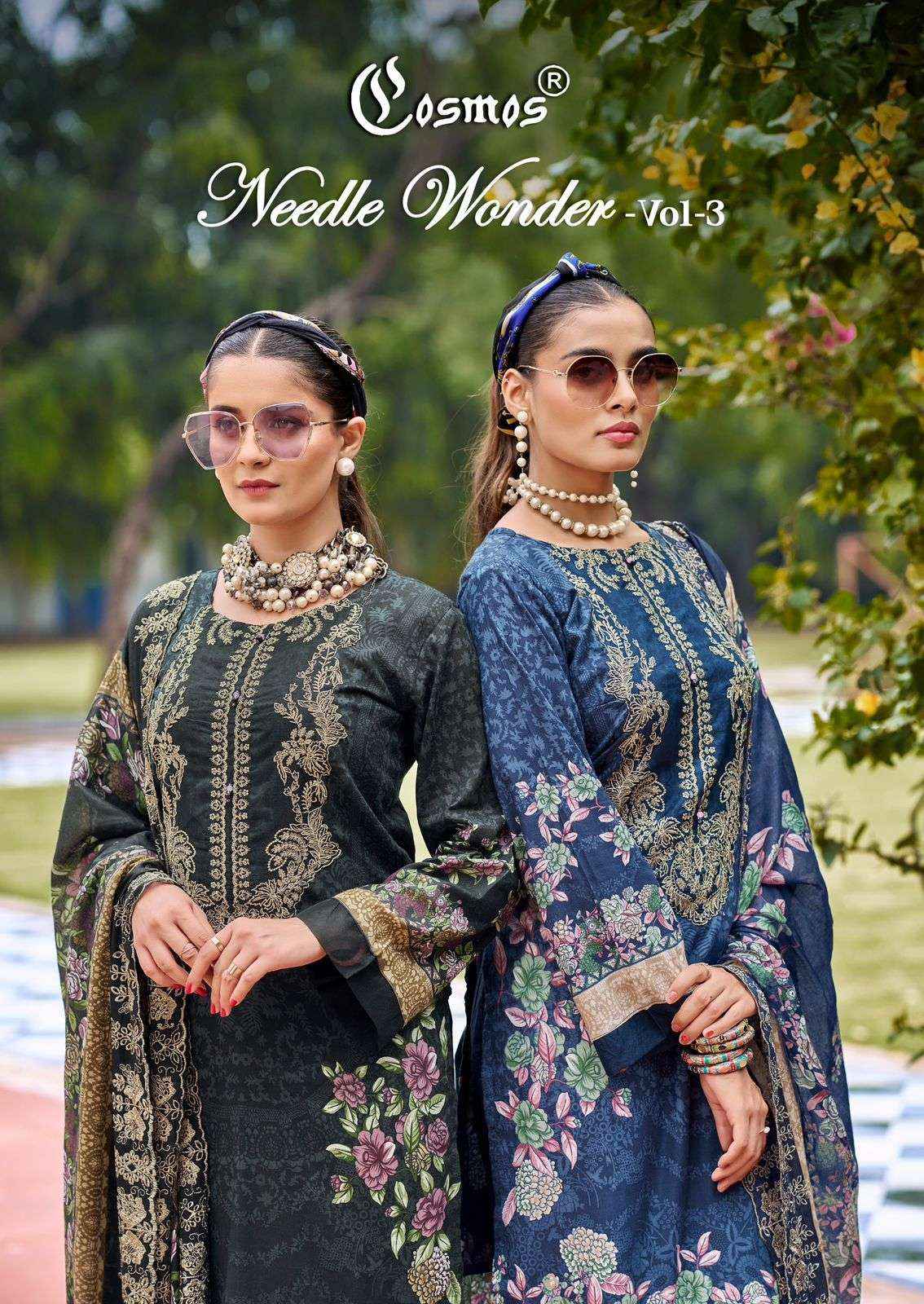 Cosmos Needle Wonder Vol 3 Pakistani Lawn Cotton Suits Surat Wholesaler ( 8 Pcs Catalogue )
