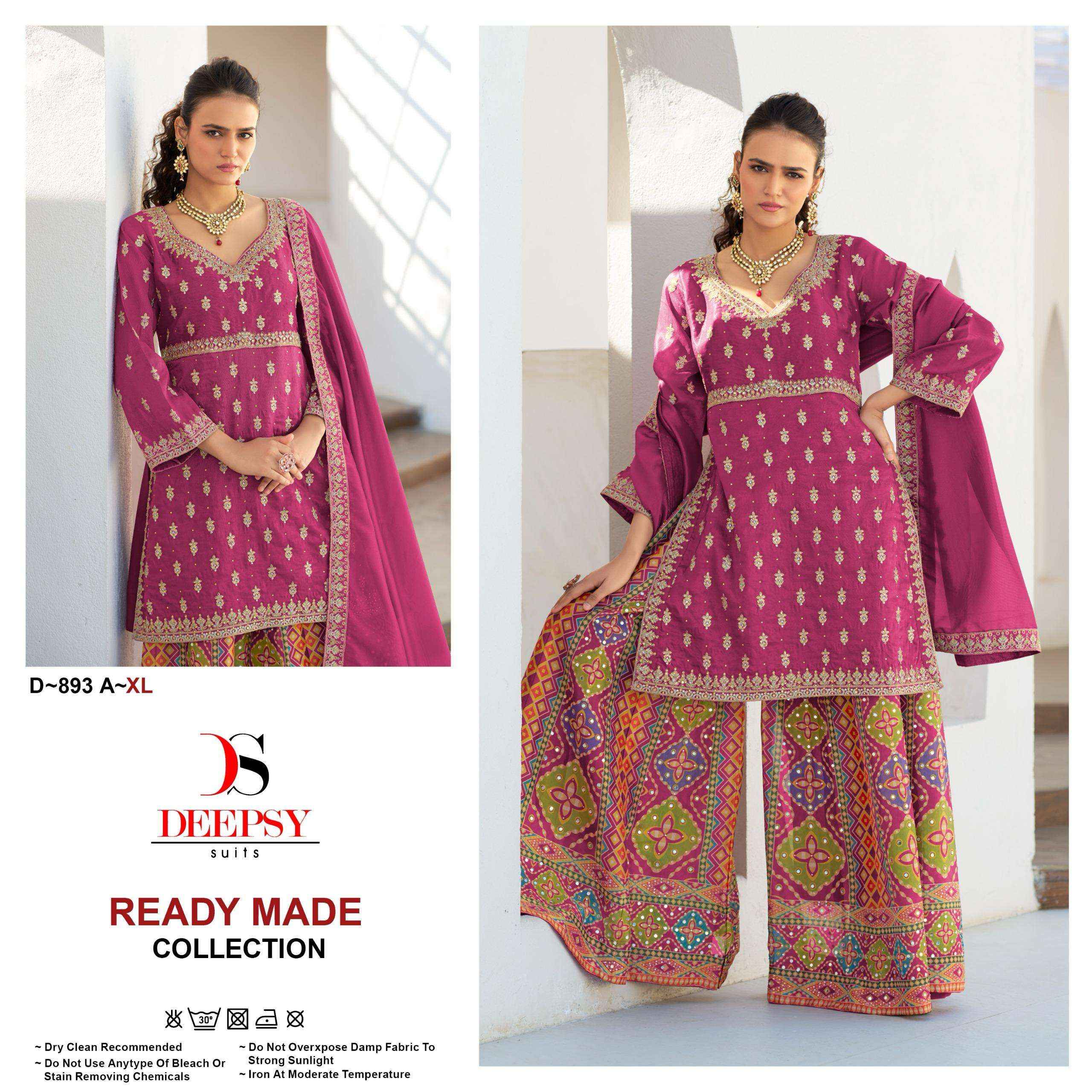 Deepsy D 893 Abcd Pakistani Designer 3 Piece Suit _ Wholesale Factory Rate ( 4 Pcs Catalog )