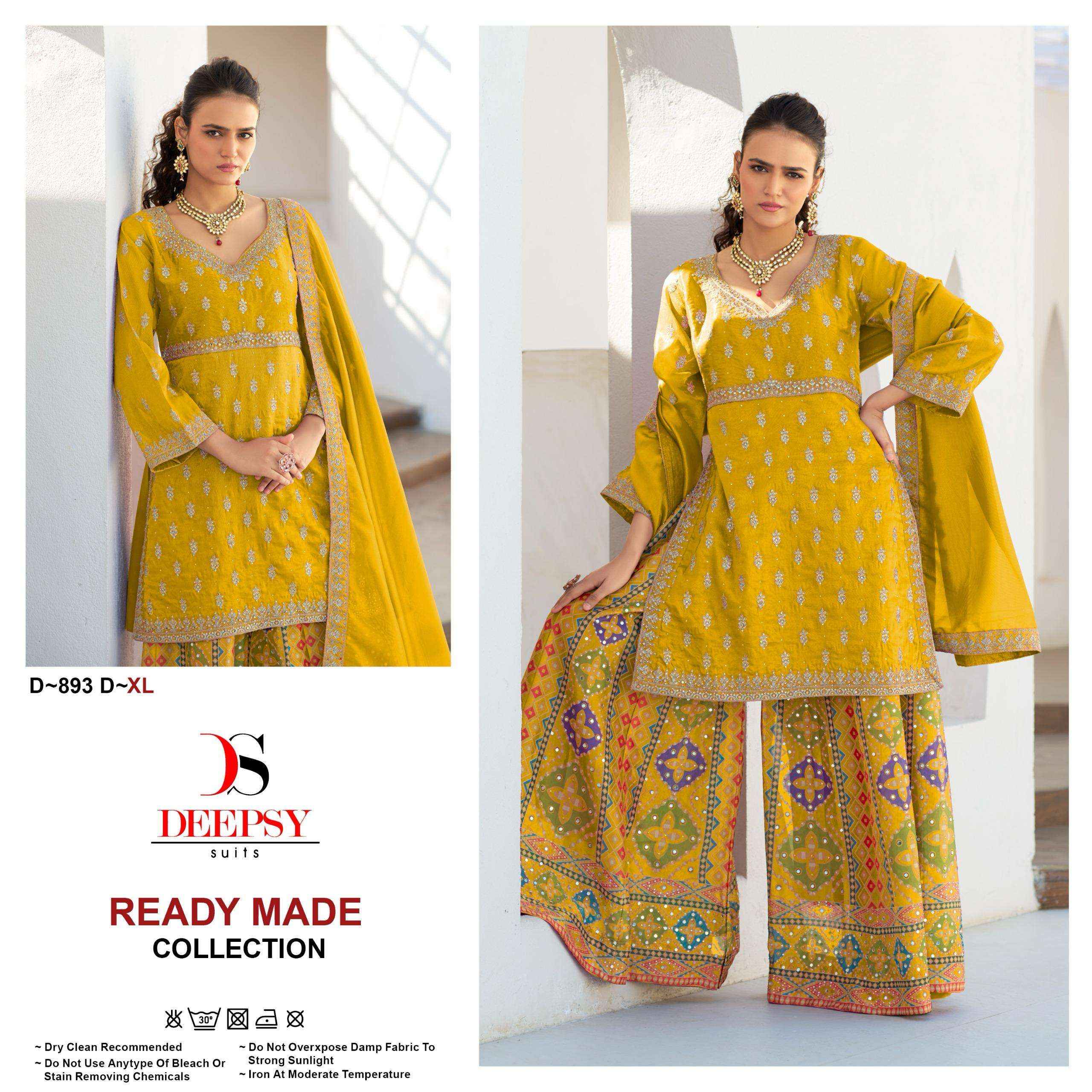 Deepsy D 893 Abcd Pakistani Designer 3 Piece Suit _ Wholesale Factory Rate ( 4 Pcs Catalog )