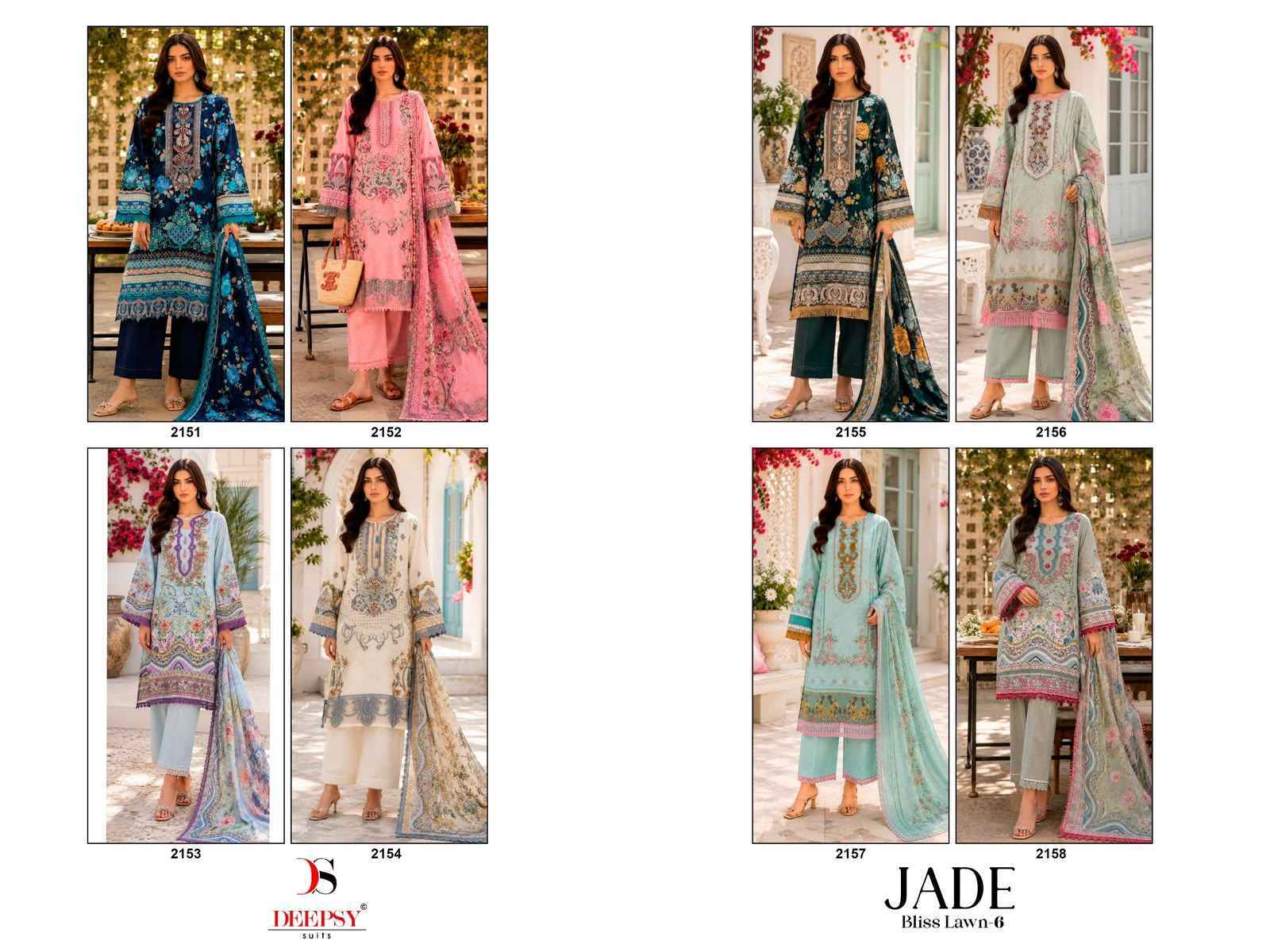 Deepsy Jade Bliss Lawn Vol 6 Cotton Dress Material Pakistani Suits Wholesale ( 8 Pcs Catalog )