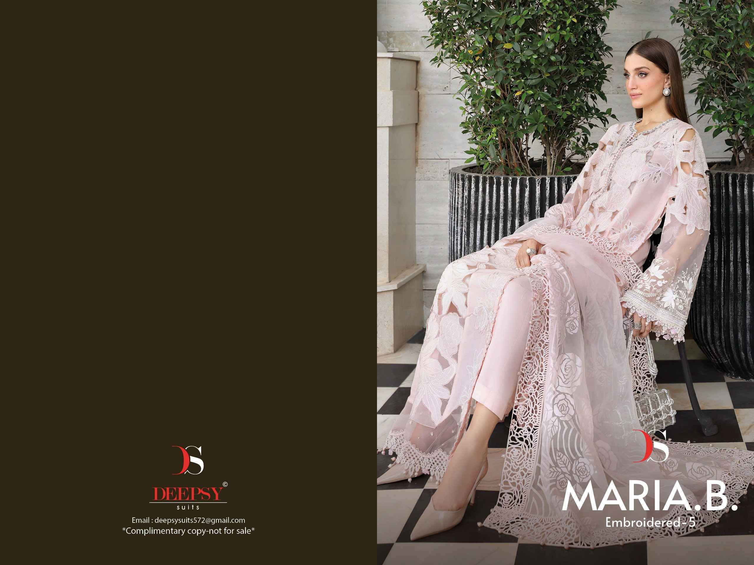 Deepsy Maria B Embroidered Vol 5 Cotton Dress Material Wholesale Price ( 6 pcs Catalogue )