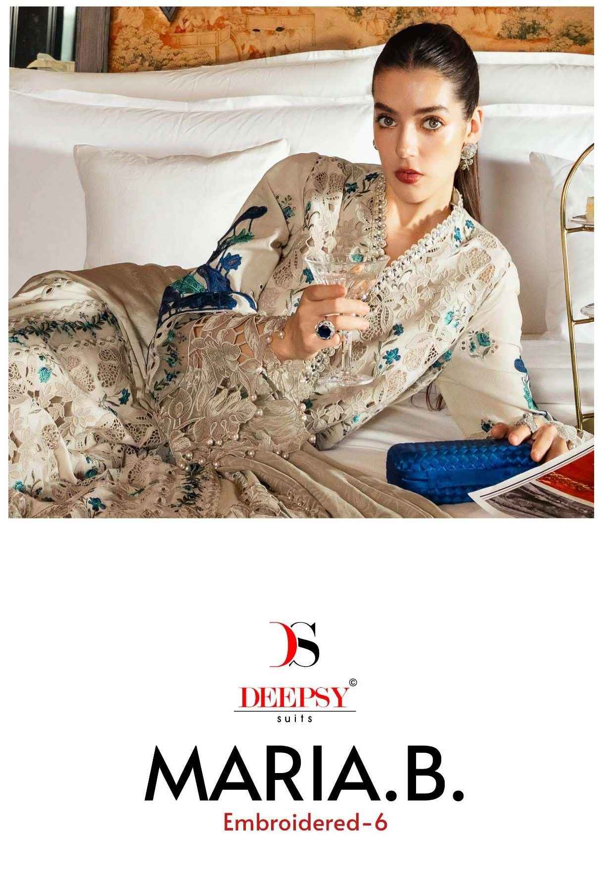 Deepsy Maria B Embroidered Vol 6 Cotton Pakistani suits Wholesale Surat ( 4 pcs Catalogue )