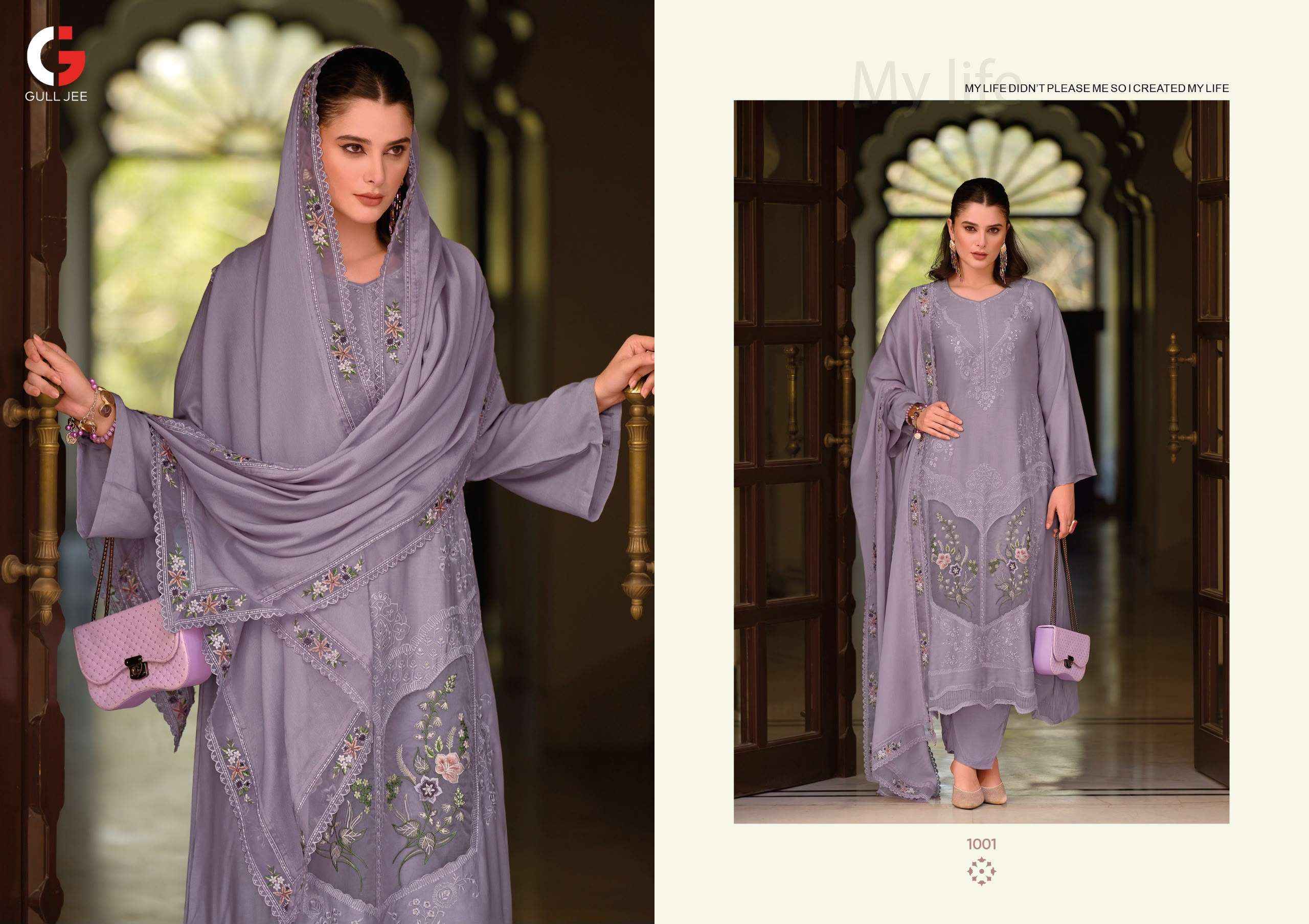DEEPSY SUITS GULL JEE GRASSY VISCOSE HEAVY EMBROIDERED DESIGNER WORK DRESS MATERIAL _ WHOLESALE FACTORY RATE ( 6 PCS CATALOG )