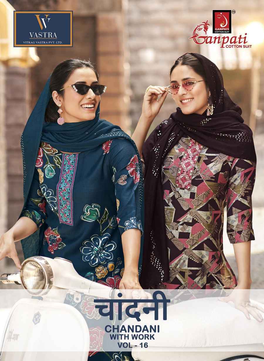 Ganpati Chandani With Work Vol 16 Readymade Vartican Suits ( 12 pcs Catalogue )