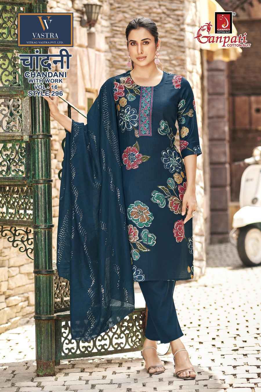 Ganpati Chandani With Work Vol 16 Readymade Vartican Suits ( 12 pcs Catalogue )