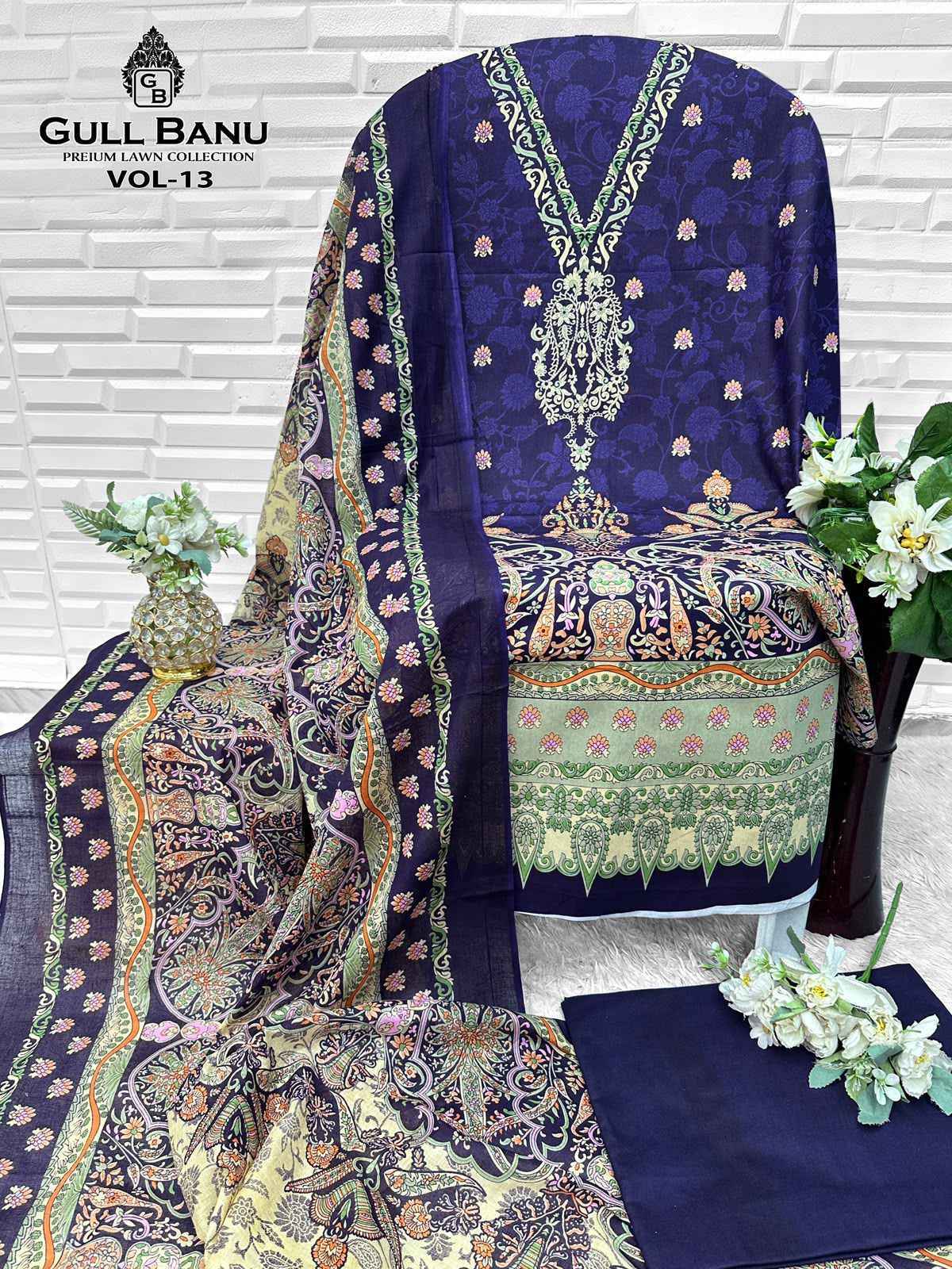 Gull Aahmed Gull Banu Vol 13 Cambric Cotton Dress Material Wholesale Surat Market Rate ( 6 Pcs Catalog )