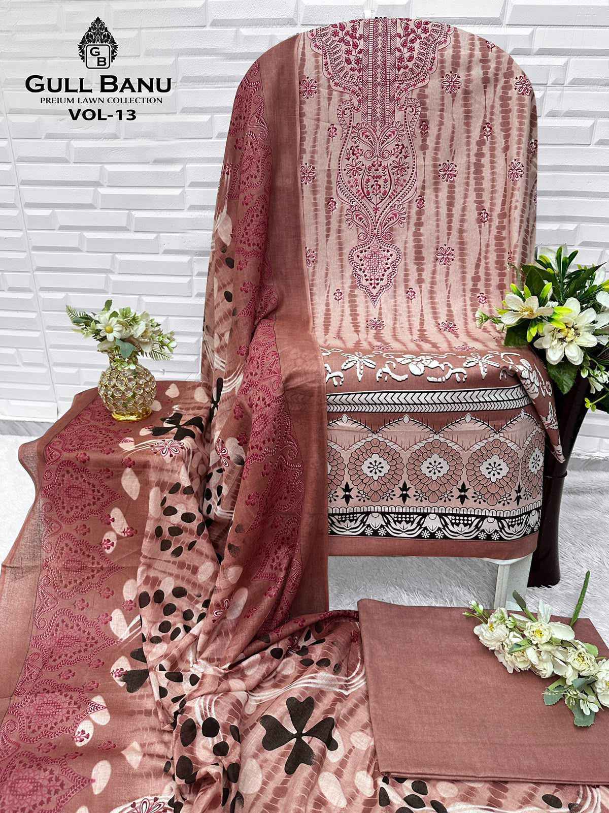 Gull Aahmed Gull Banu Vol 13 Cambric Cotton Dress Material Wholesale Surat Market Rate ( 6 Pcs Catalog )