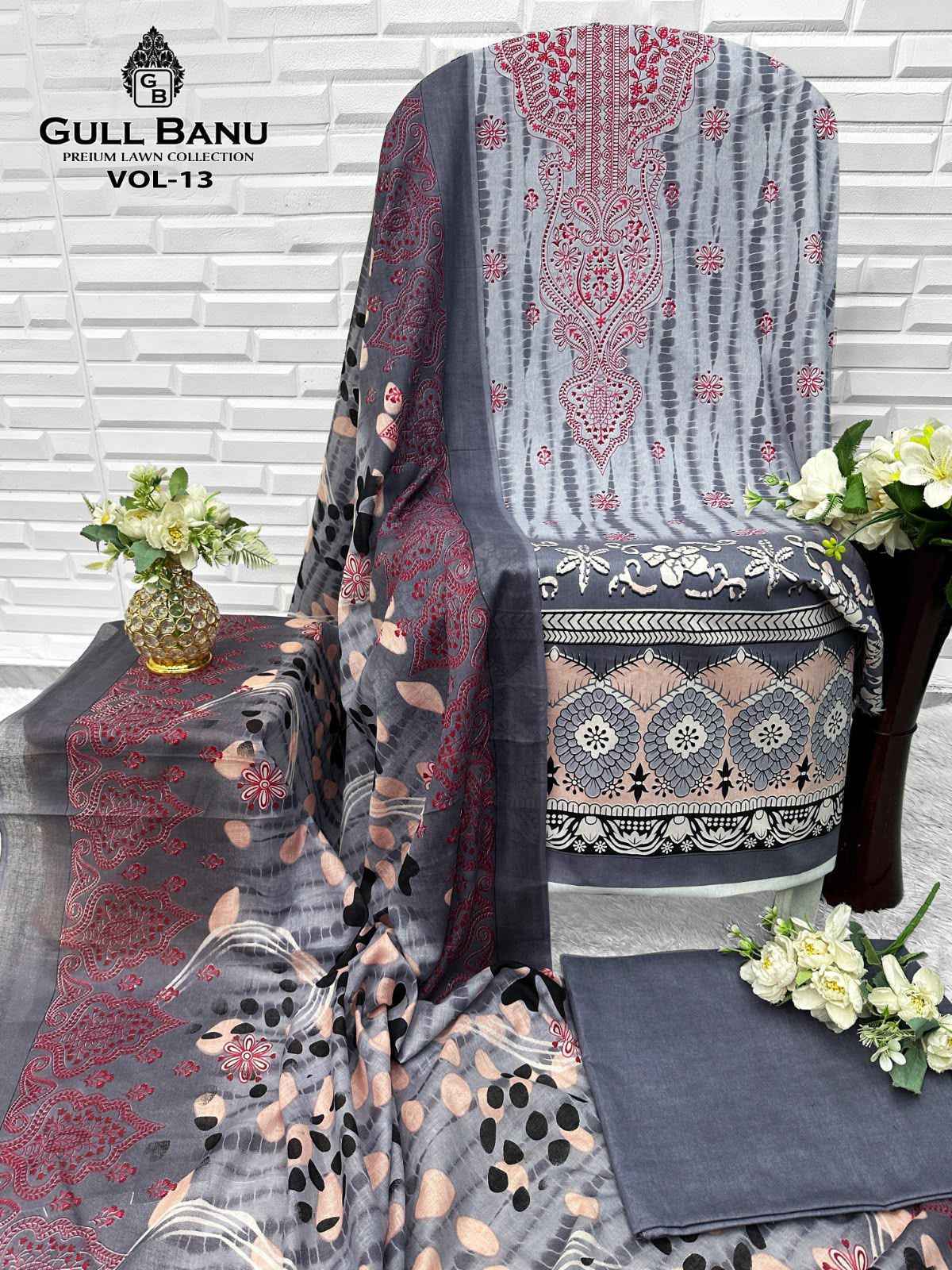 Gull Aahmed Gull Banu Vol 13 Cambric Cotton Dress Material Wholesale Surat Market Rate ( 6 Pcs Catalog )