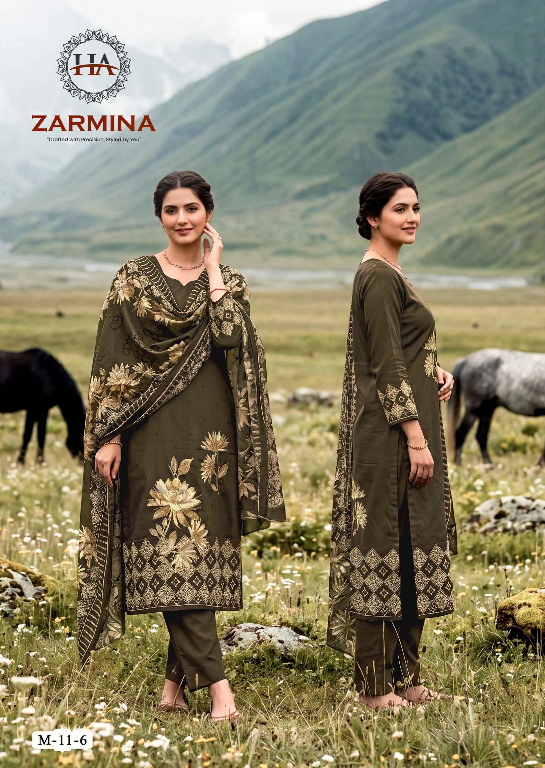 Harshit Fashion Zarmina Zam Dress Material _ Wholesale Factory Rate ( 6 Pcs Catalog )