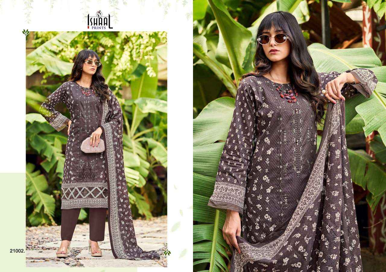 Ishaal Embroidered Vol 21 Lawn Cotton Dress Material Wholesale Surat ( 10 pcs Catalogue )