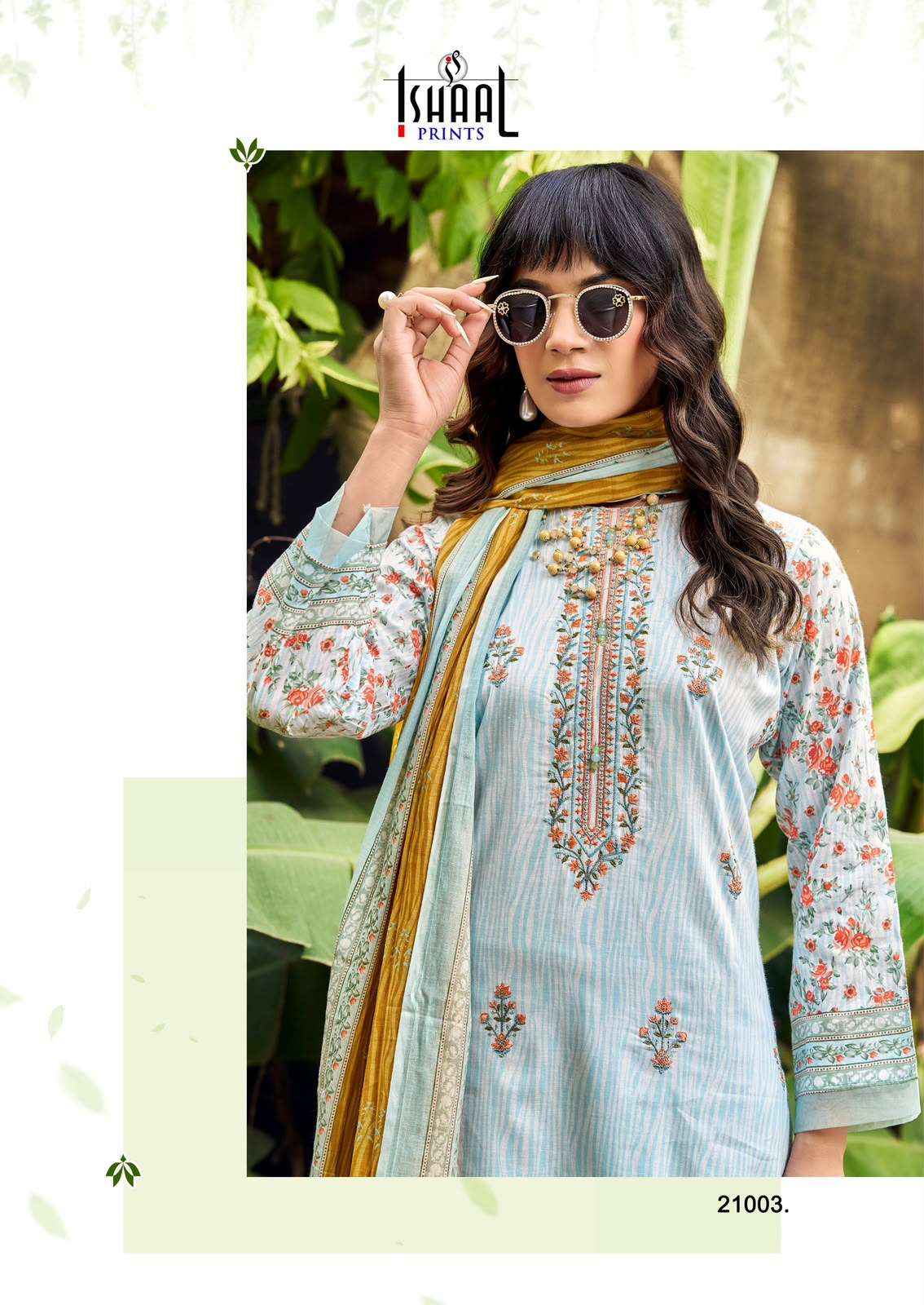 Ishaal Embroidered Vol 21 Lawn Cotton Dress Material Wholesale Surat ( 10 pcs Catalogue )