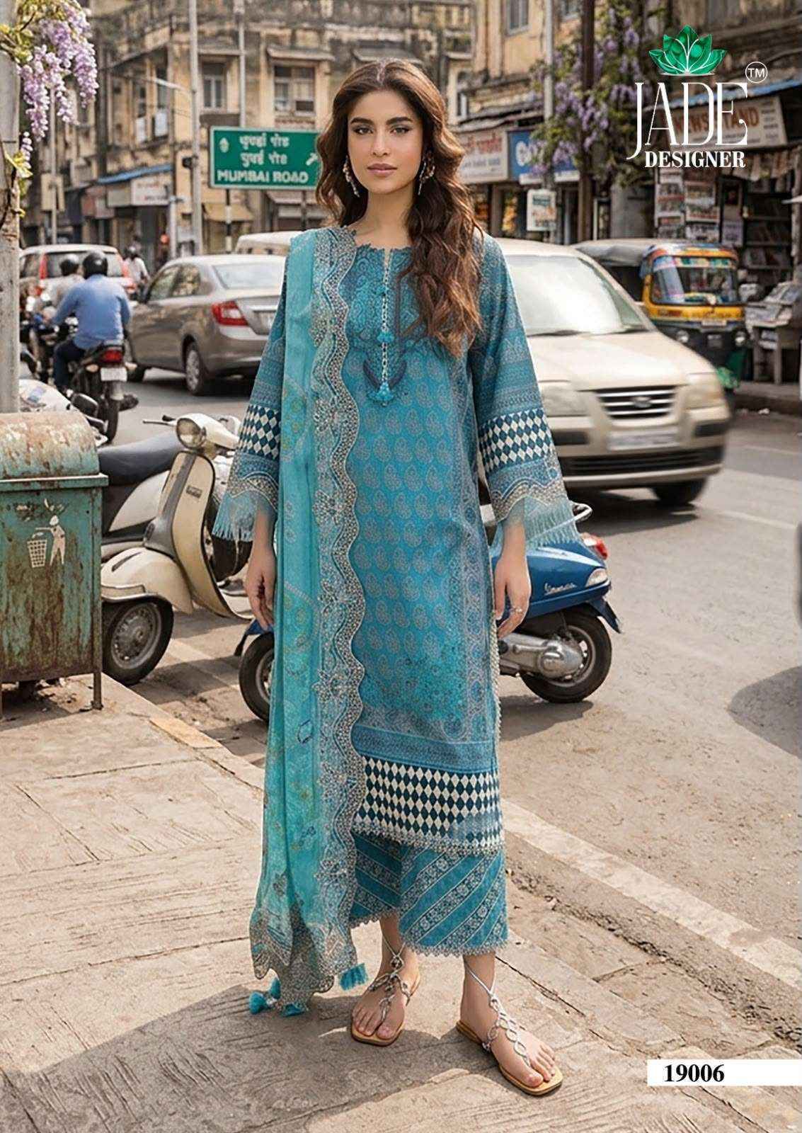 Jade Crimsons Vol 19 Lawn Cotton Dress Material _ Wholesale Factory Rate ( 6 Pcs Catalog )