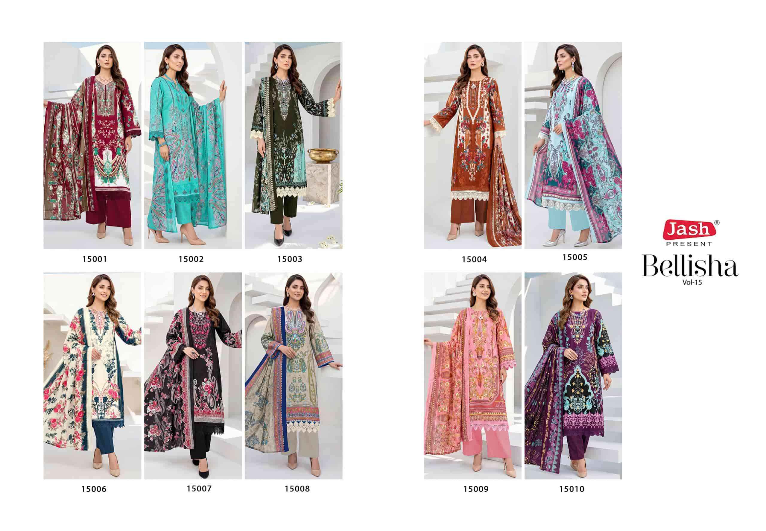 Jash Bellisha Vol 15 Premium Cotton Dress Material _ Wholesale Factory Rate ( 10 Pcs Catalog )