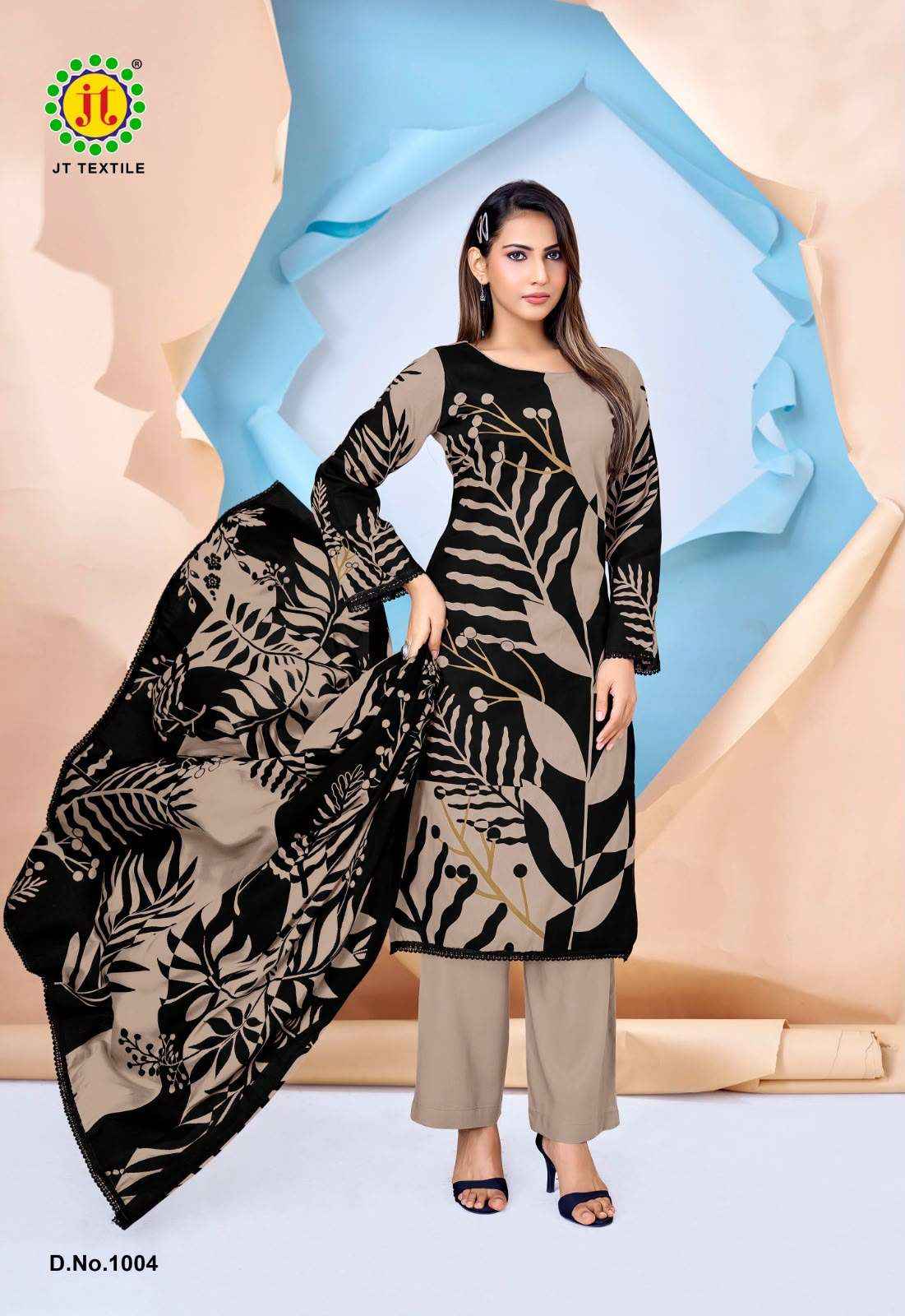 JT NIGAAR VOL 15 RAYON FANCY WORKS LADIES DRESS MATERIAL _ WHOLESALE FACTORY RATE ( 5 PCS CATALOG )