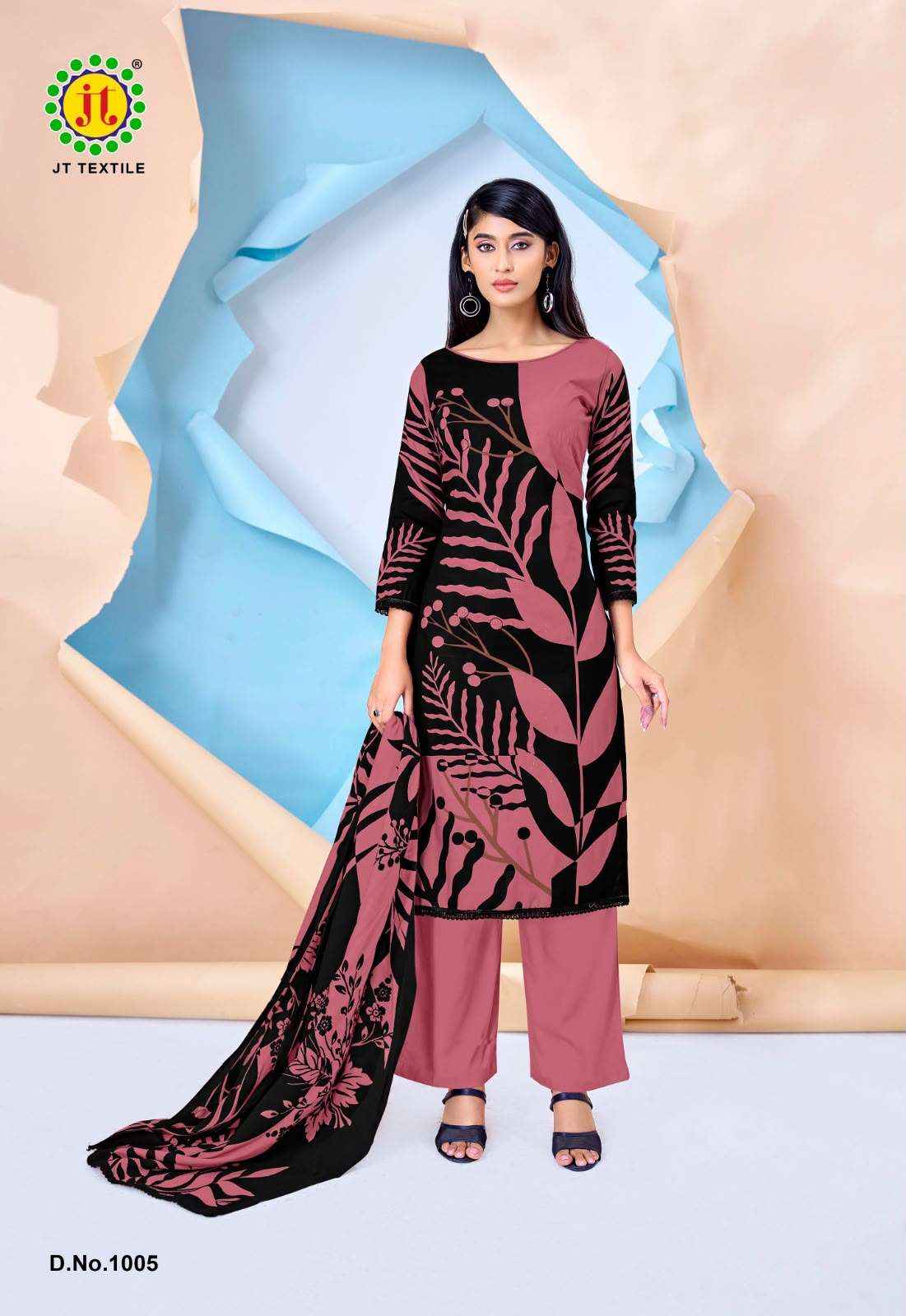 JT NIGAAR VOL 15 RAYON FANCY WORKS LADIES DRESS MATERIAL _ WHOLESALE FACTORY RATE ( 5 PCS CATALOG )