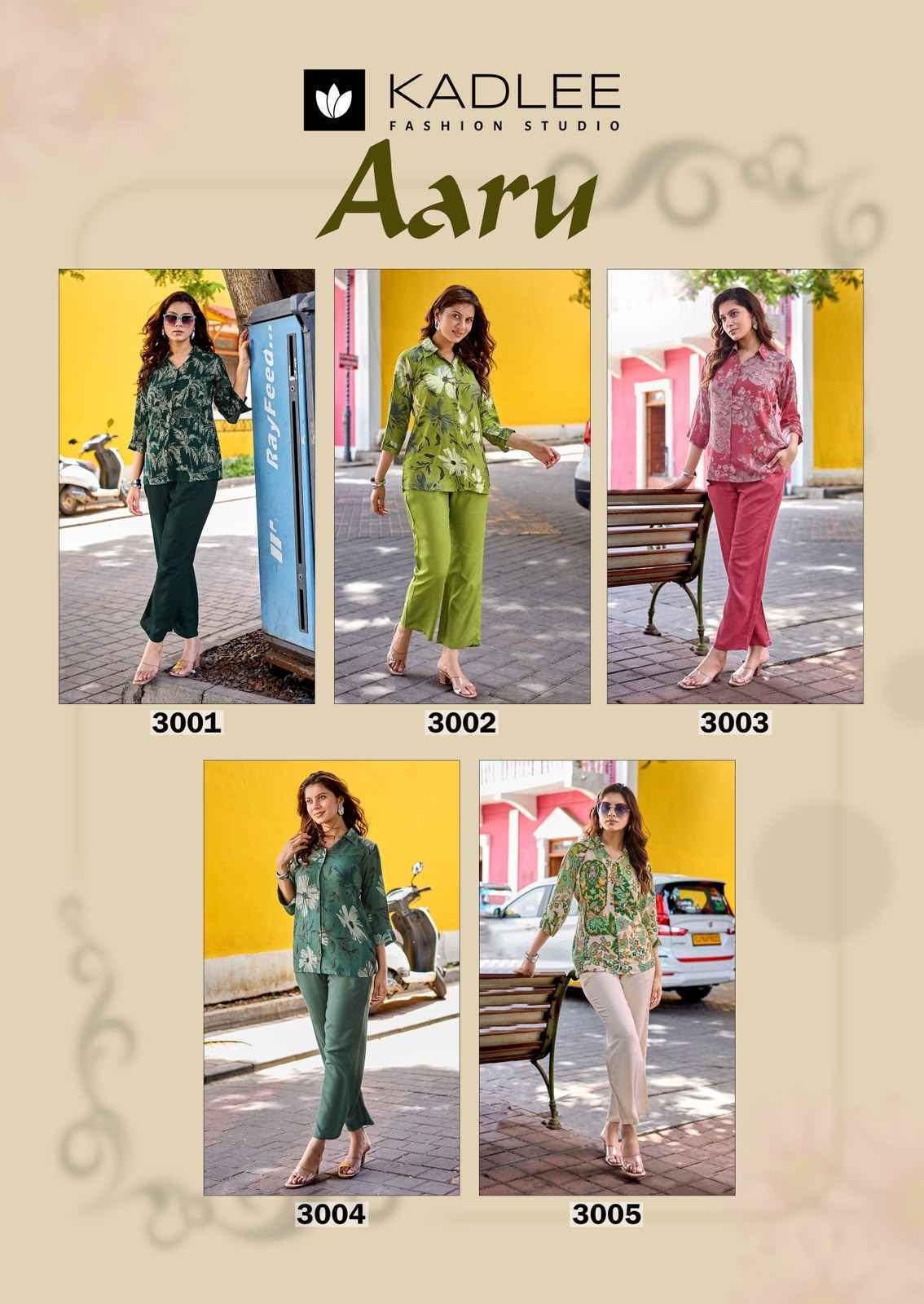 Kadlee Fashion Aaru Rayon Top With Bottom Wholesale Market Surat ( 5 pcs Catalogue )