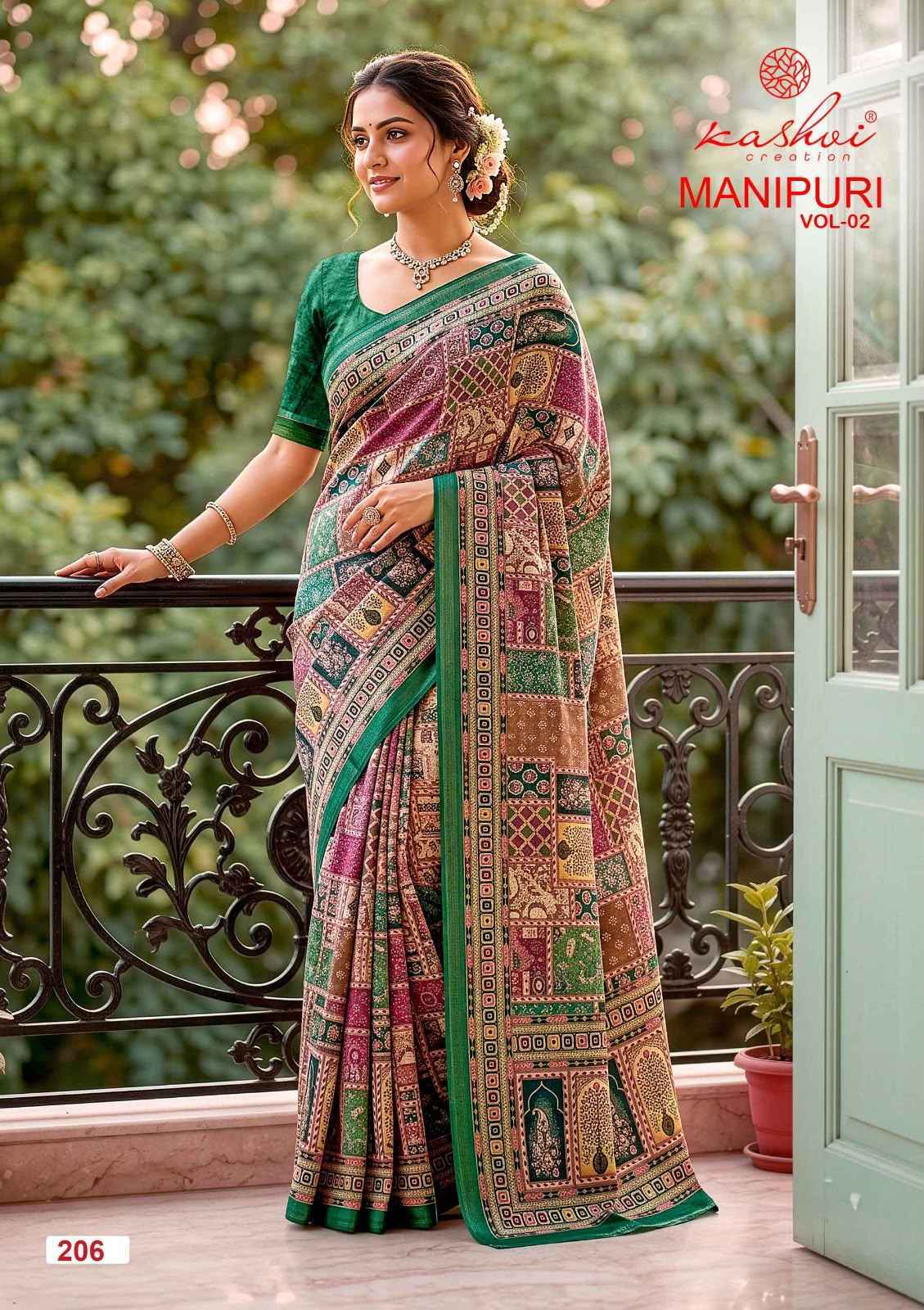 Kashvi Manipuri Vol 2 Manipuri Digital Print Saree Set _ Wholesale Factory Rate ( 8 Pcs Catalog )