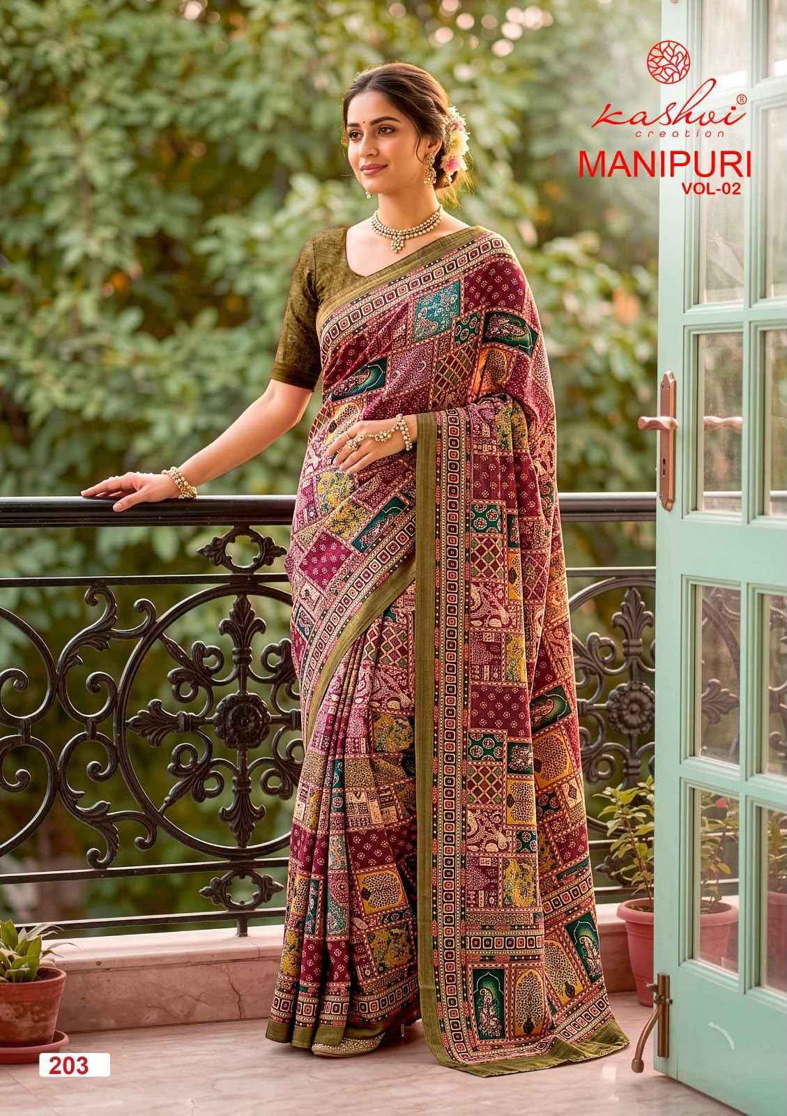 Kashvi Manipuri Vol 2 Manipuri Digital Print Saree Set _ Wholesale Factory Rate ( 8 Pcs Catalog )