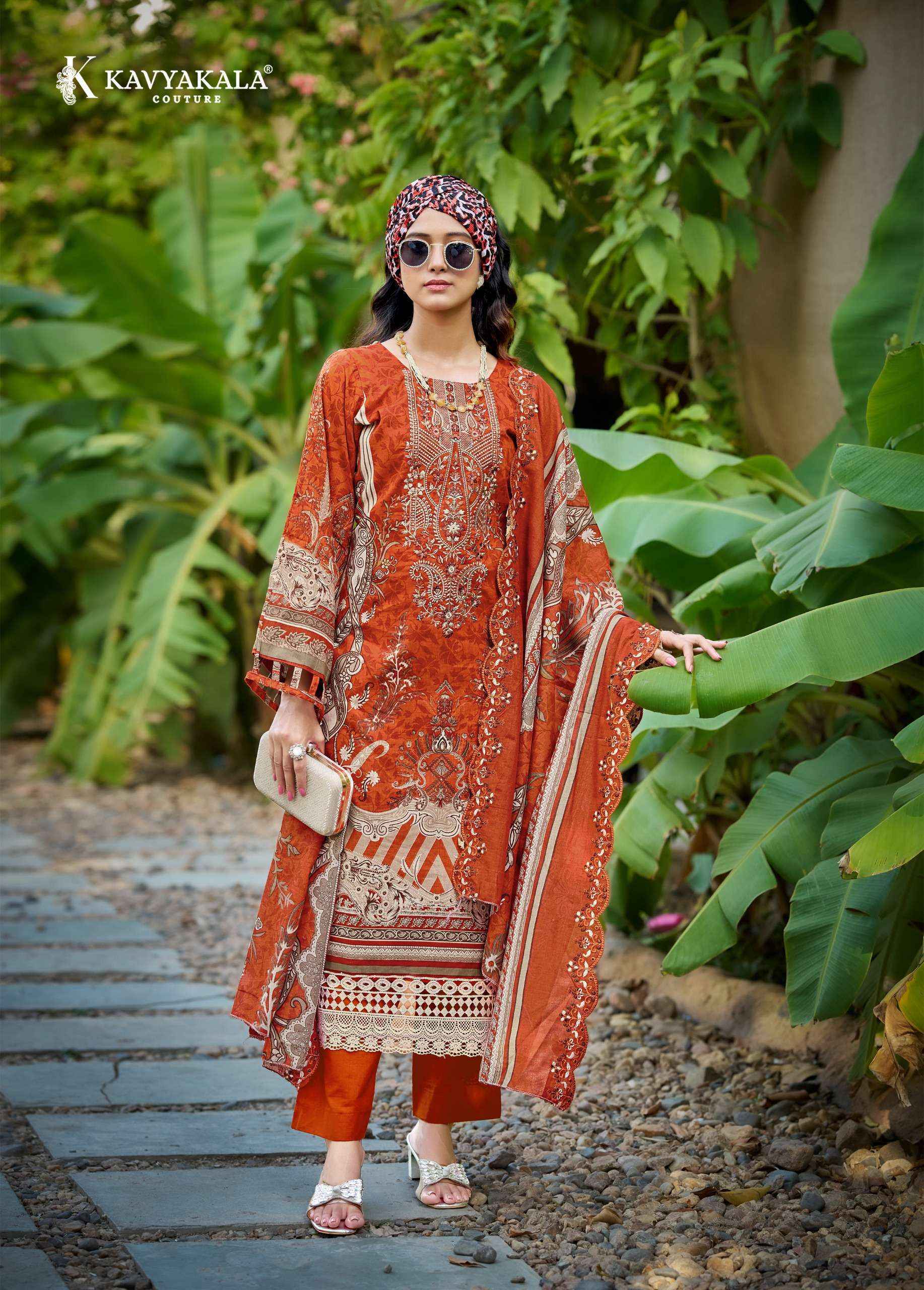 Kavyakala Anarkali Vol 25 Lawn Cotton Dress Material Wholesale Surat ( 8 pcs Catalogue )