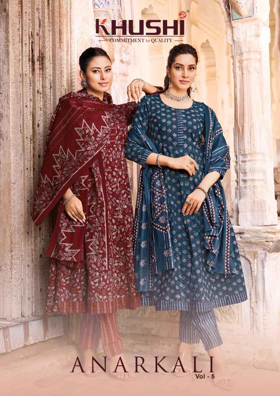Khushi Anarkali Vol 5 Cotton Kurti Combo Collection _ Wholesale Factory Rate ( 8 Pcs Catalog )