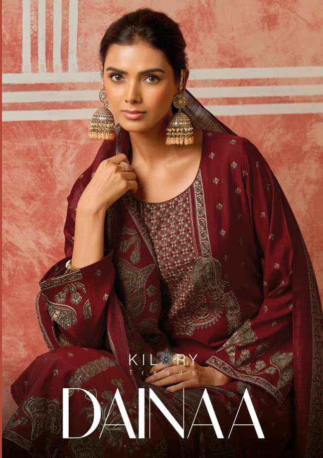 Kilory Dainaa Pure Muslin Fancy Ladies Dress Material _ Wholesale Factory Rate ( 6 Pcs Catalog )