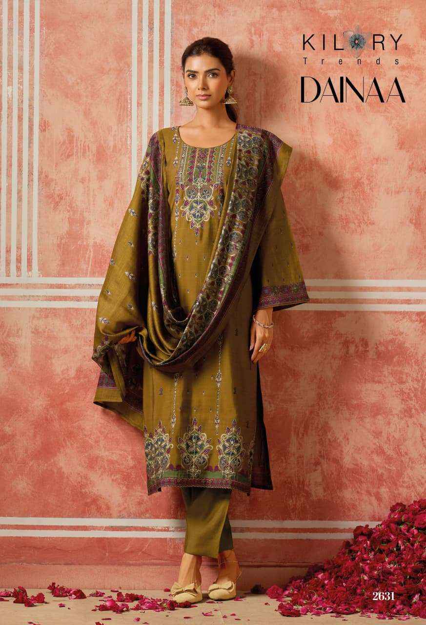 Kilory Dainaa Pure Muslin Fancy Ladies Dress Material _ Wholesale Factory Rate ( 6 Pcs Catalog )
