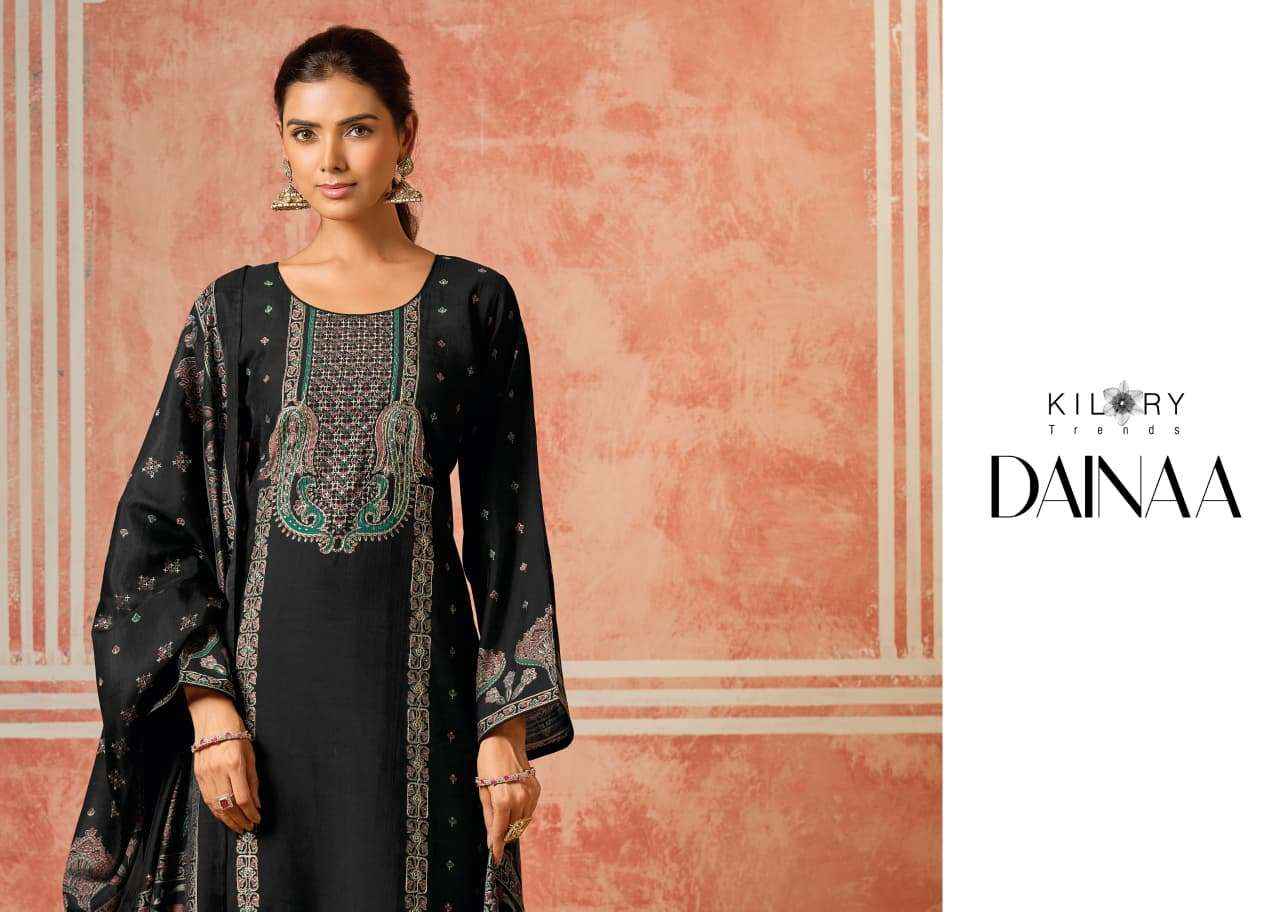 Kilory Dainaa Pure Muslin Fancy Ladies Dress Material _ Wholesale Factory Rate ( 6 Pcs Catalog )