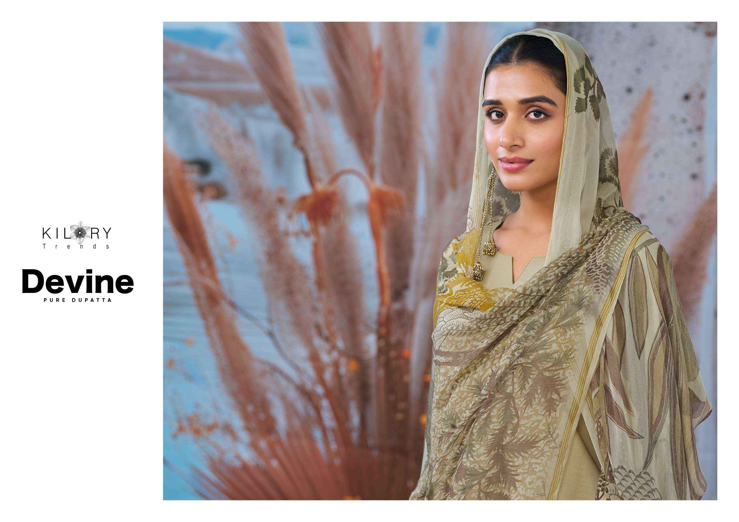 Kilory Devine Designer Chiffon Dupatta Cotton Dress _ Wholesale Factory Rate ( 4 Pcs Catalog )