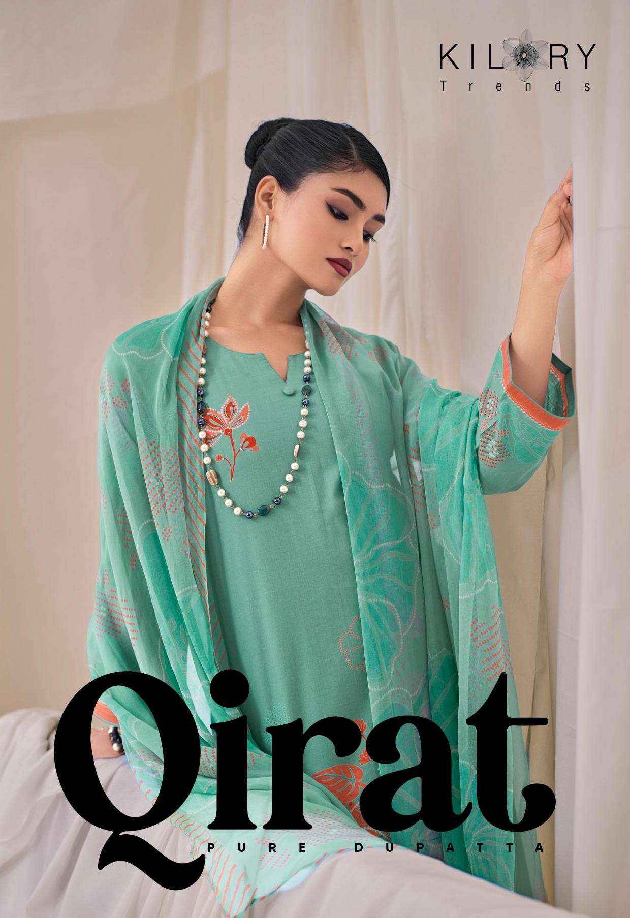 Kilory Qirat Pure Lawn Cotton Fancy Dress Material _ Wholesale Factory Rate ( 4 Pcs Catalog )