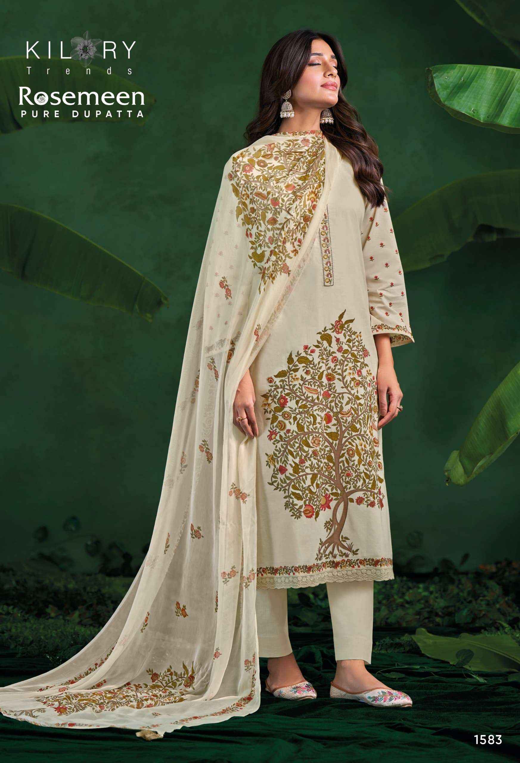 Kilory Rosemeen Fancy Work Cotton Dress _ Wholesale Factory Rate ( 4 Pcs Catalog )