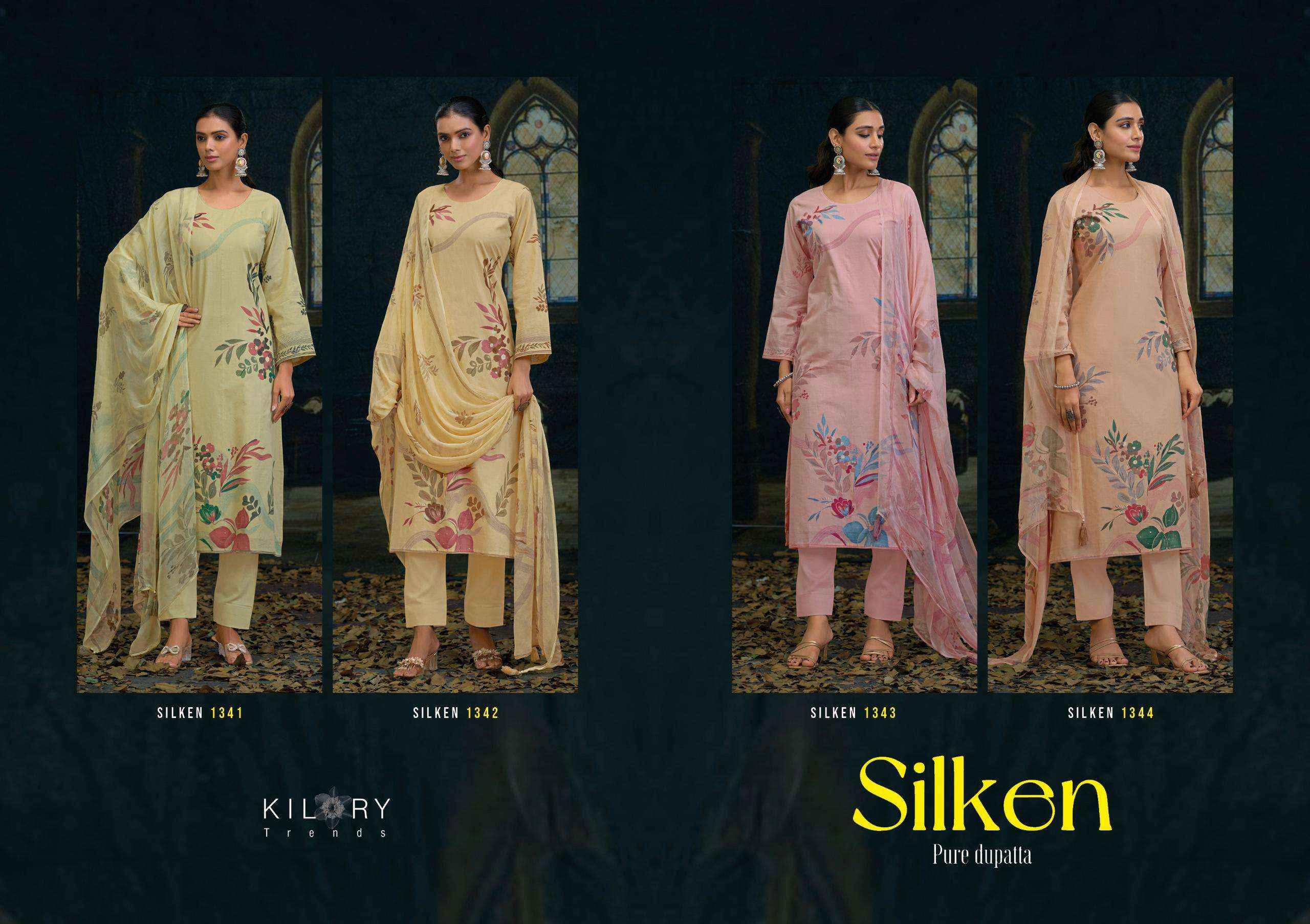 Kilory Silken Fancy Stylish Ladies Cotton Dress Material _ Wholesale Factory Price ( 4 Pcs Catalog )
