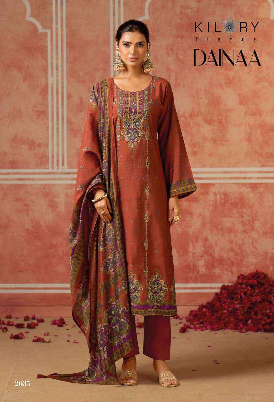 KILORY TRENDS DAINAA MUSLIN LADIES DRESS MATERIAL WHOLESALE PRICE ( 6 PCS CATALOGUE )