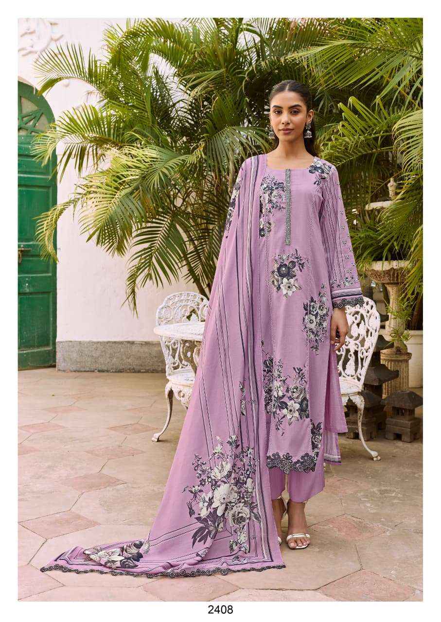 Kimora Shaam Digital Printed Pure Muslin Dress Material _ Wholesale Factory Rate ( 4 Pcs Catalog )