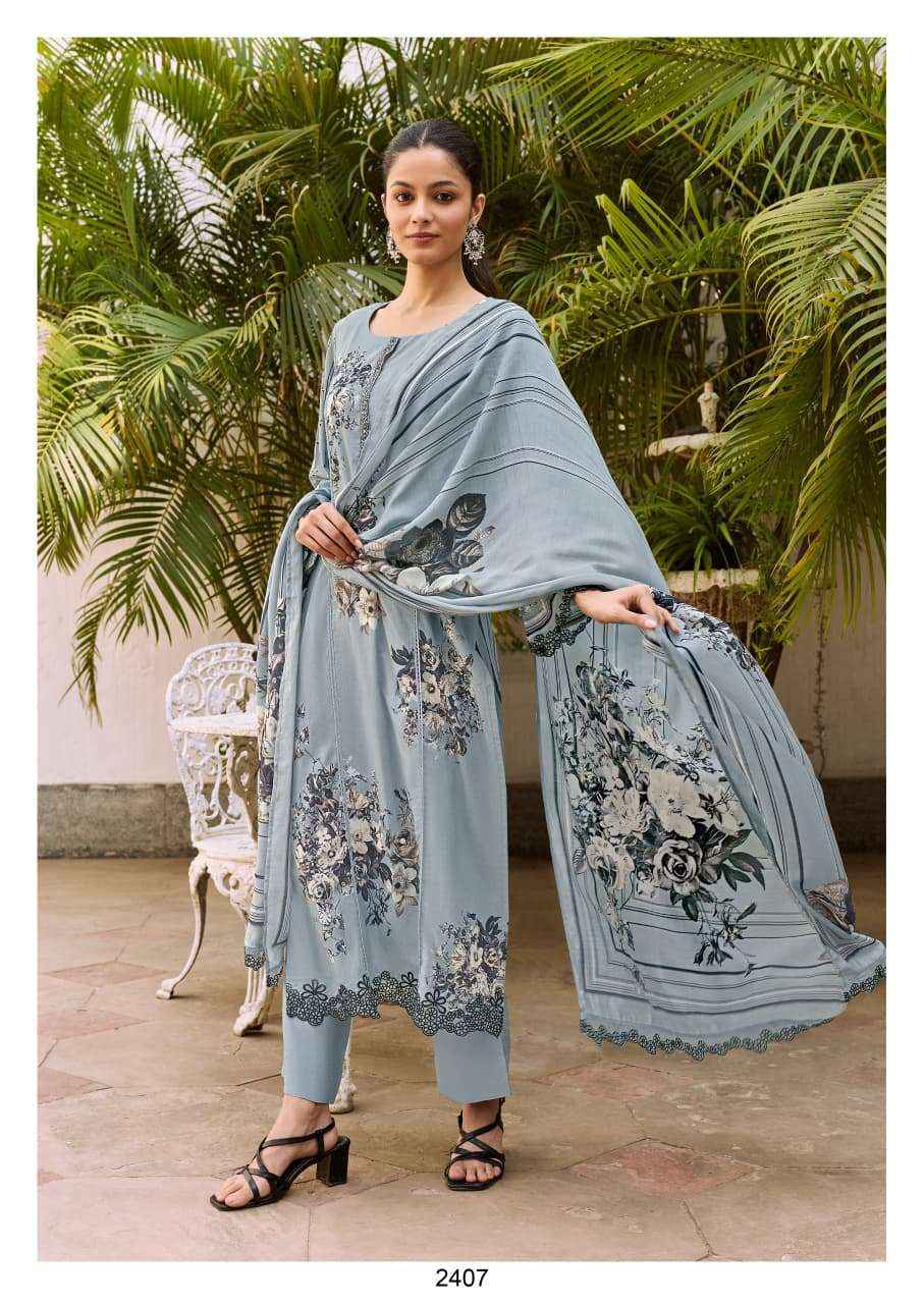 Kimora Shaam Digital Printed Pure Muslin Dress Material _ Wholesale Factory Rate ( 4 Pcs Catalog )